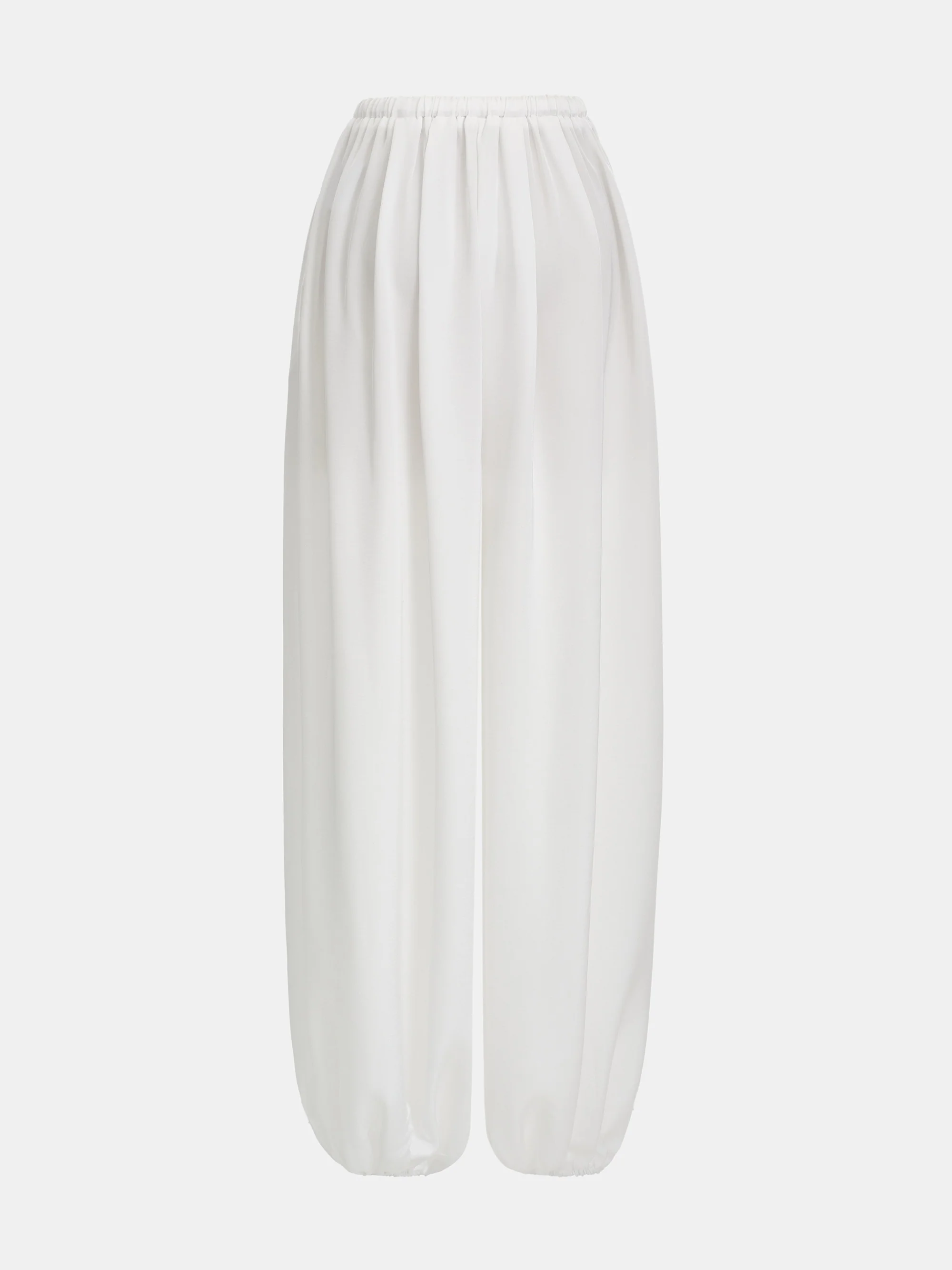 Elasticated Satin-Effect Balloon Pants, Ivory - Image 6