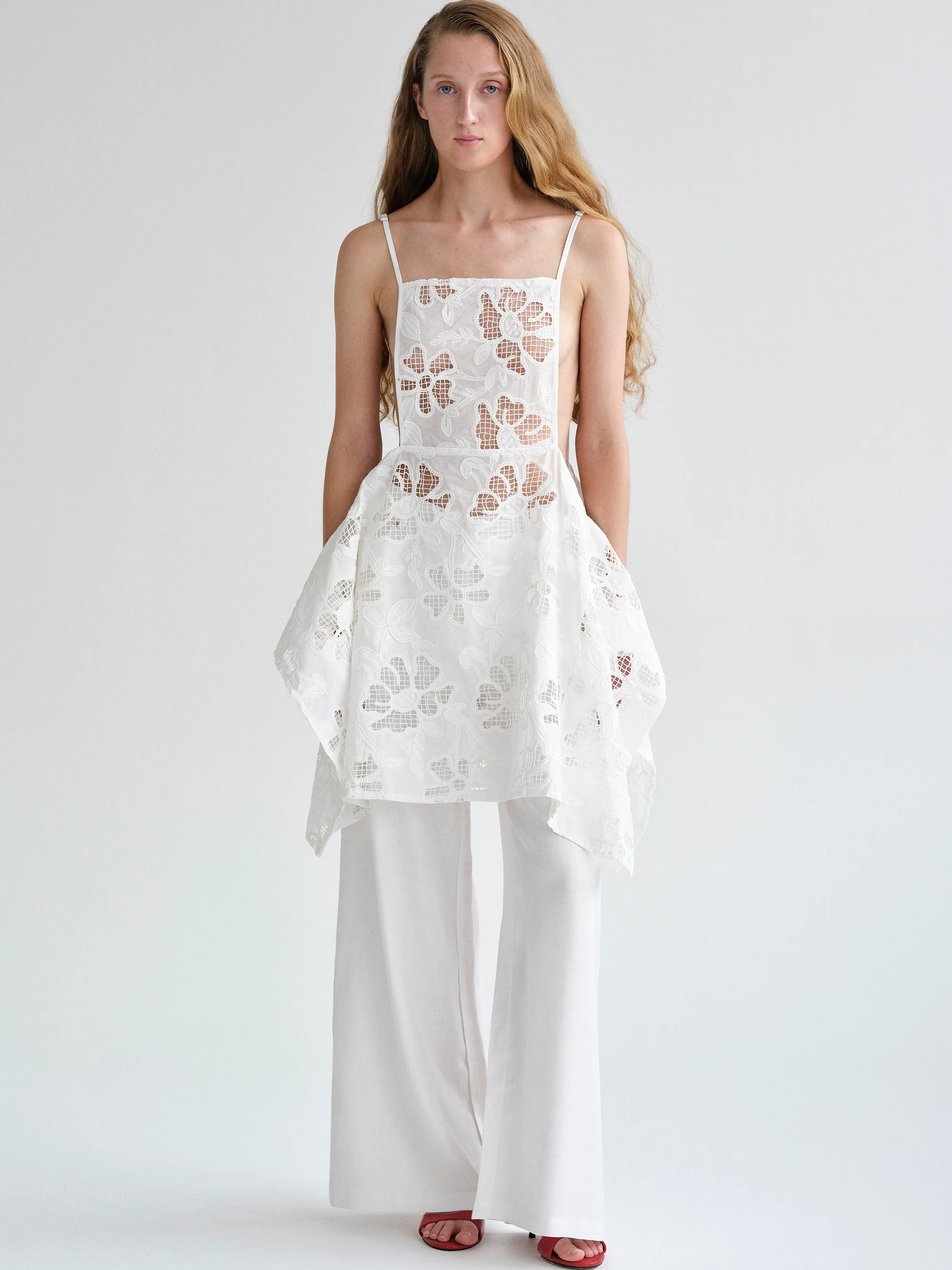 Embroidery Tunic Top, White