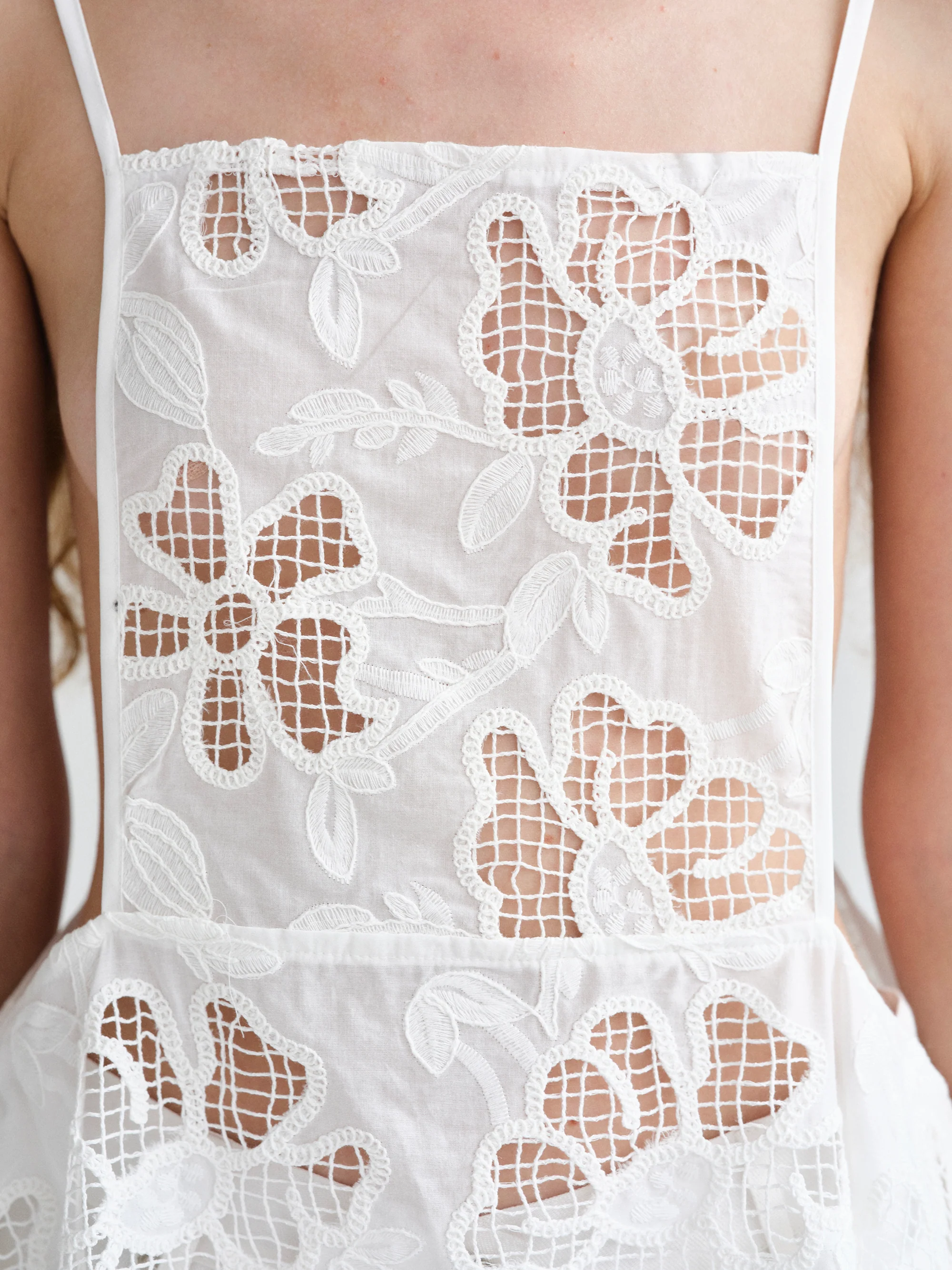 Embroidery Tunic Top, White - Image 3