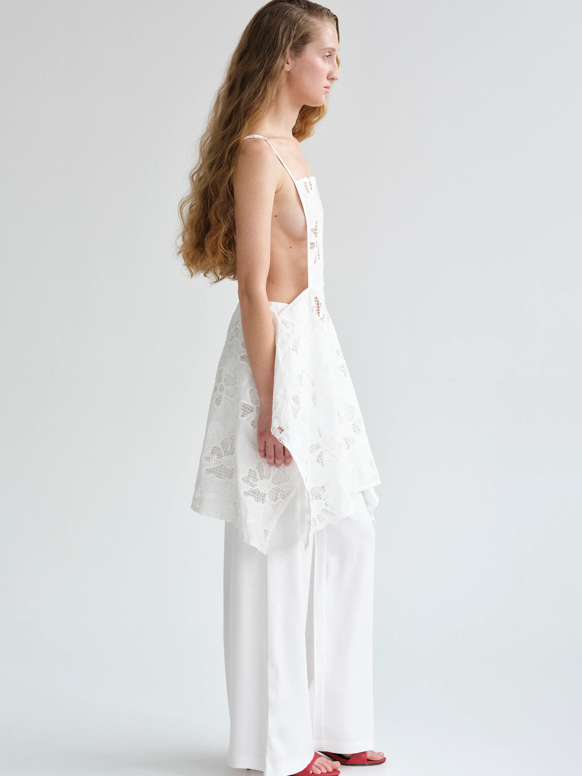 Embroidery Tunic Top, White - Image 4