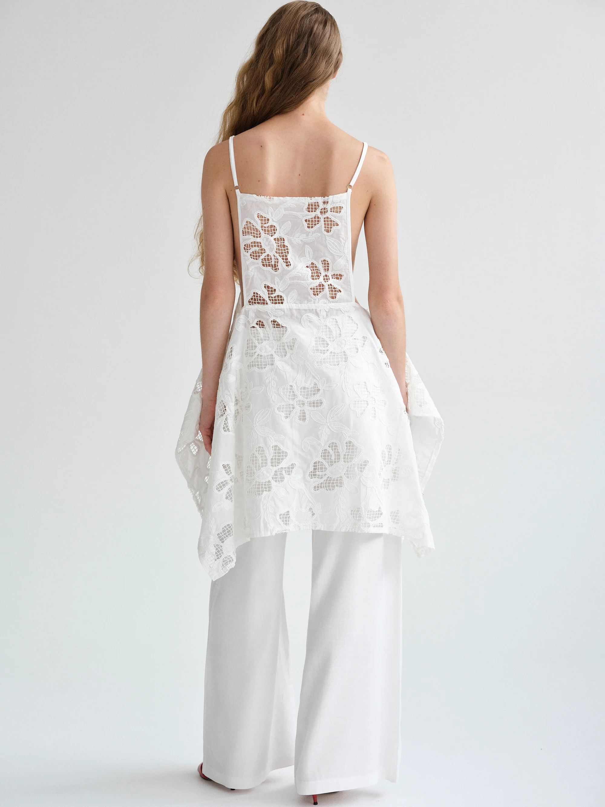 Embroidery Tunic Top, White - Image 6