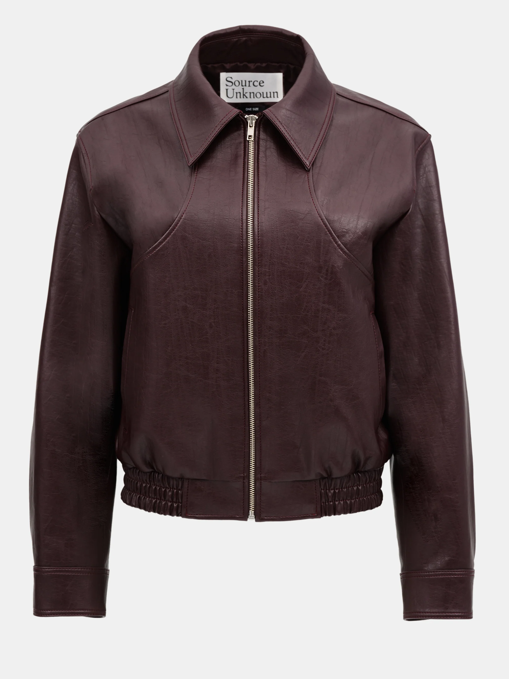 Ennio Faux-Leather Bomber Jacket, Mahogany - Image 7