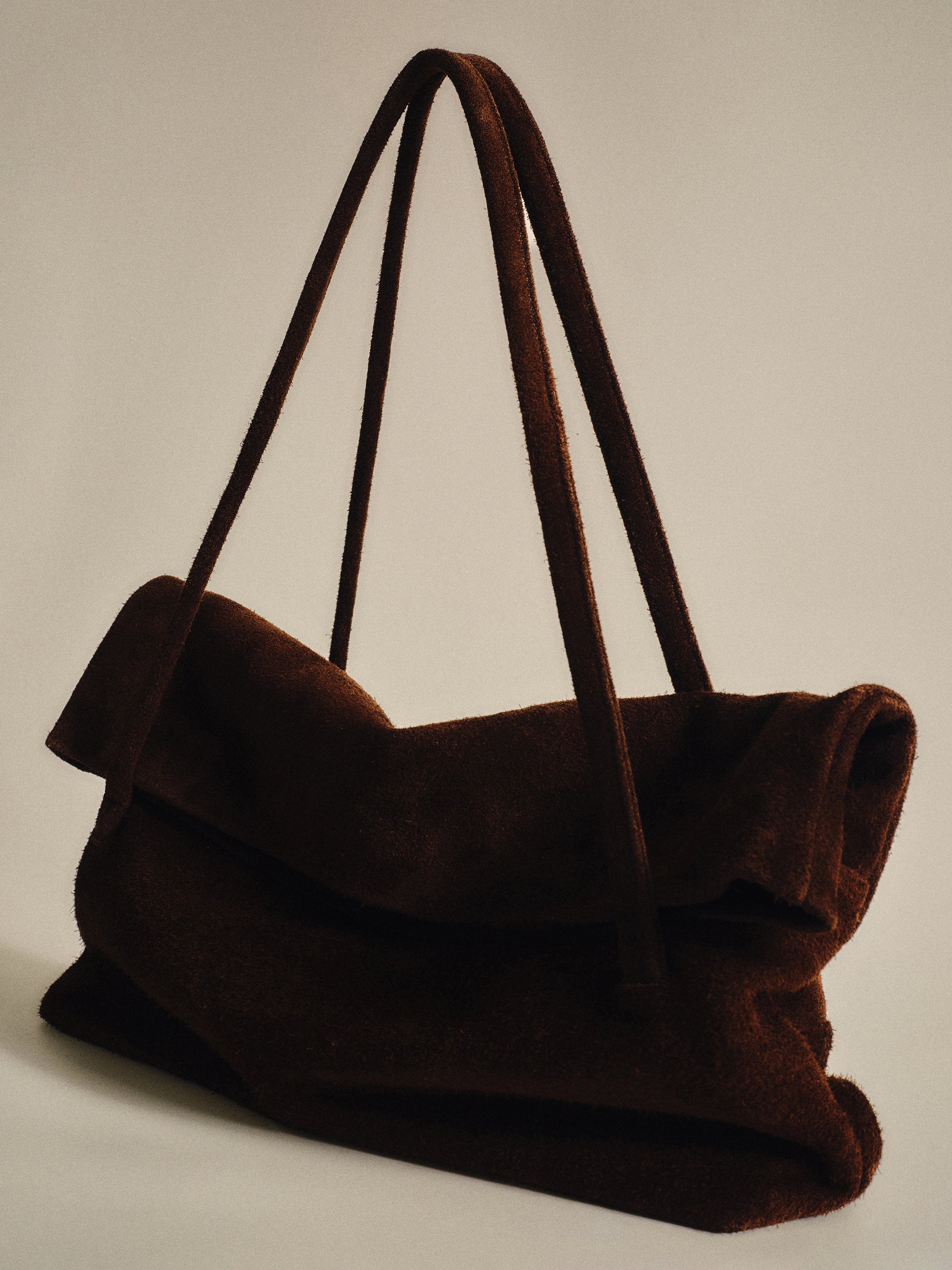 Envelope Suede Shoulder Bag, Choco
