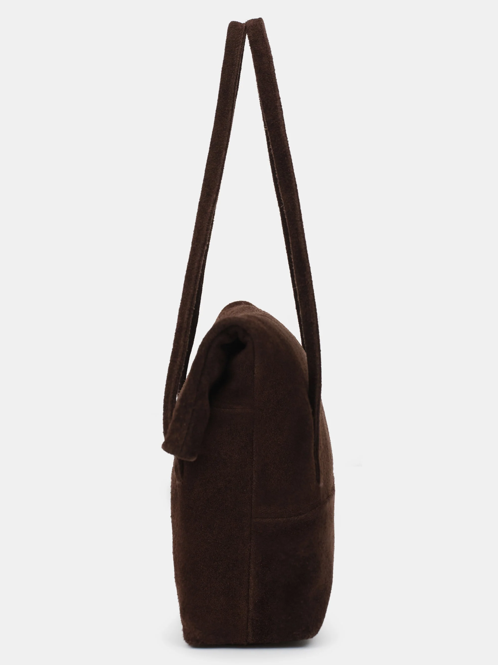 Envelope Suede Shoulder Bag, Choco - Image 4