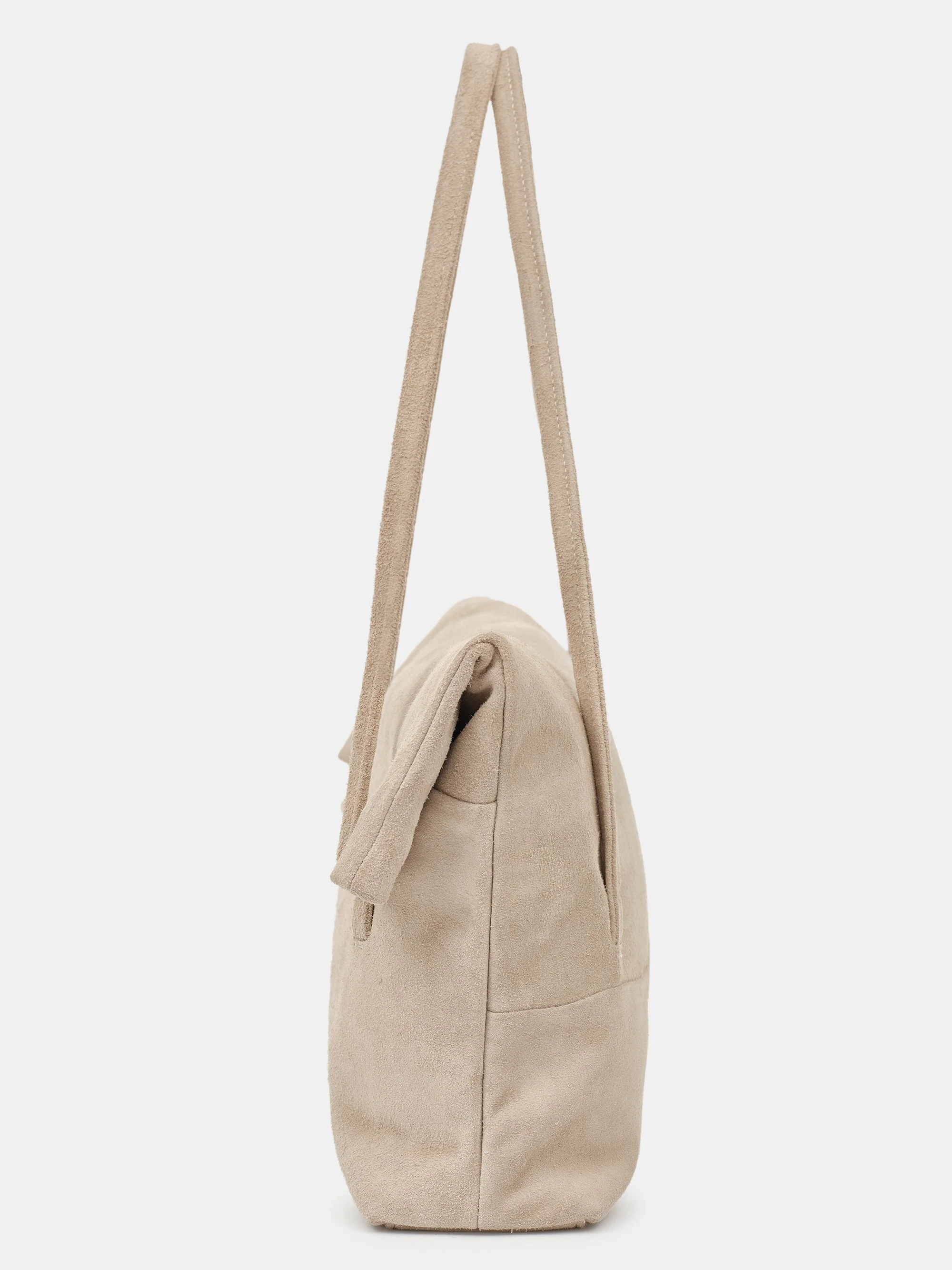Envelope Suede Shoulder Bag, Nude - Image 4