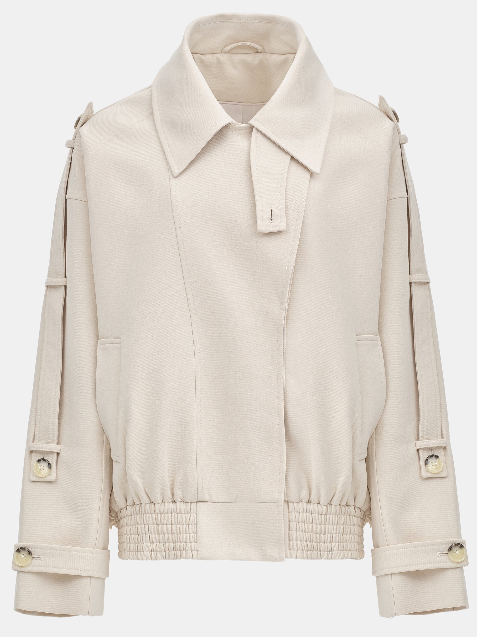 Epaulet Bomber Jacket, Ivory - Image 5
