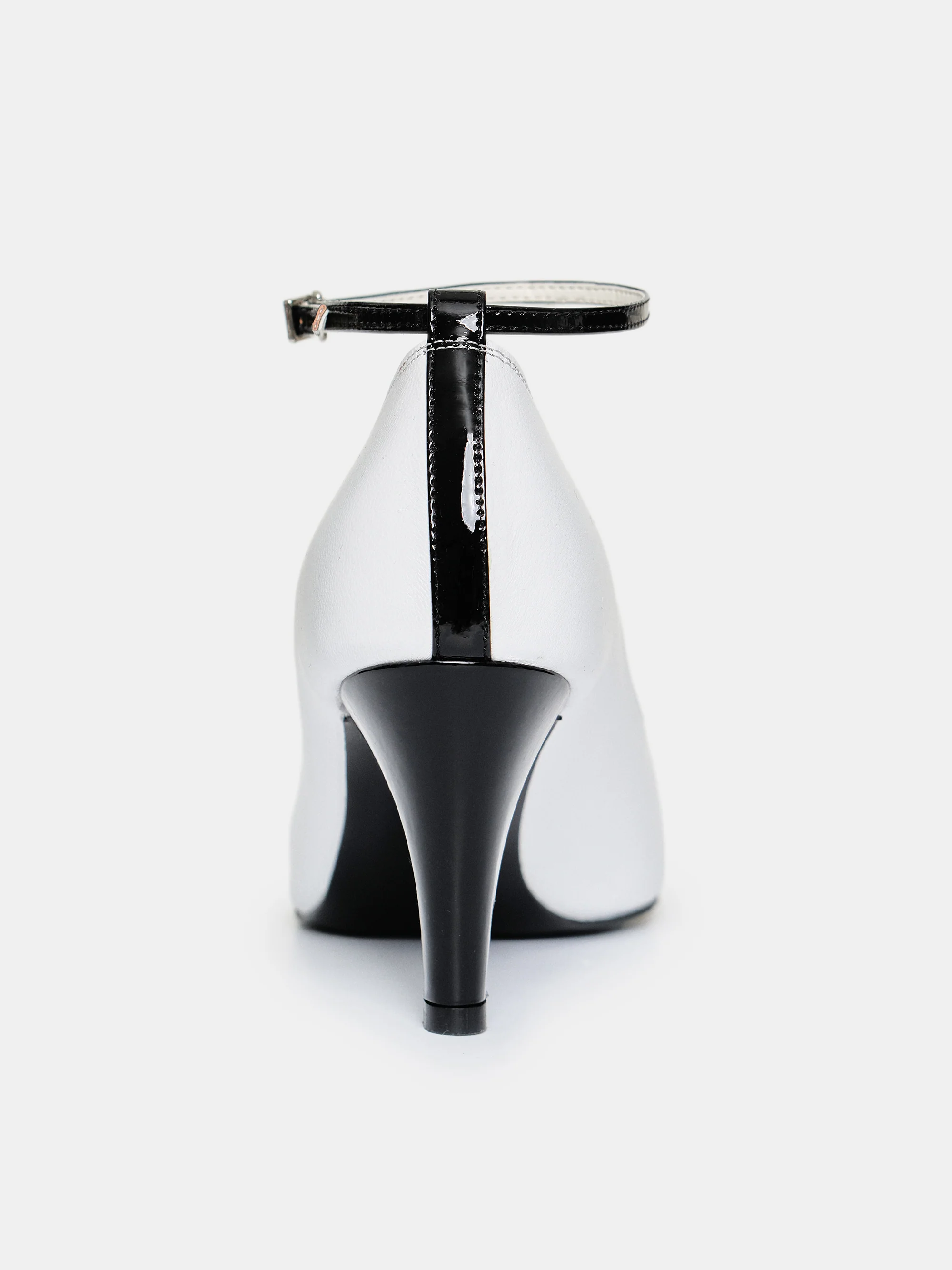 Ester Bicolor Ankle-Strap Heels, White - Image 3