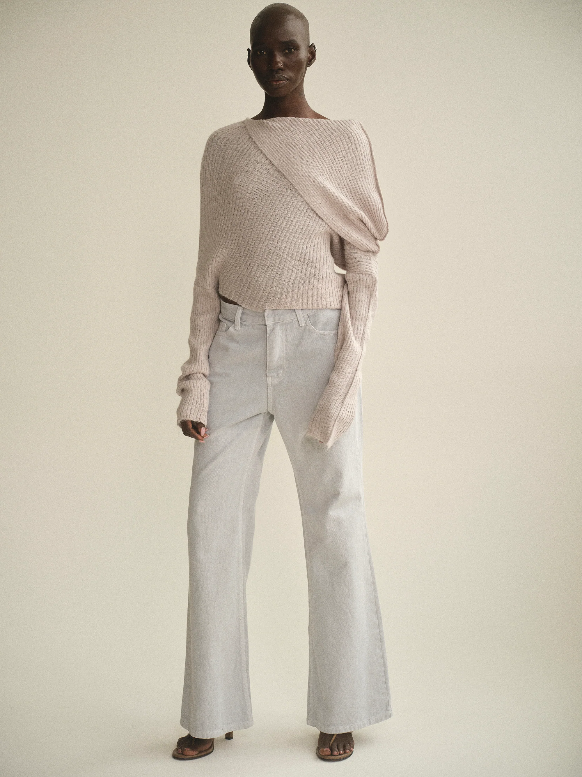 Faded Flared Jeans, Faded Grey