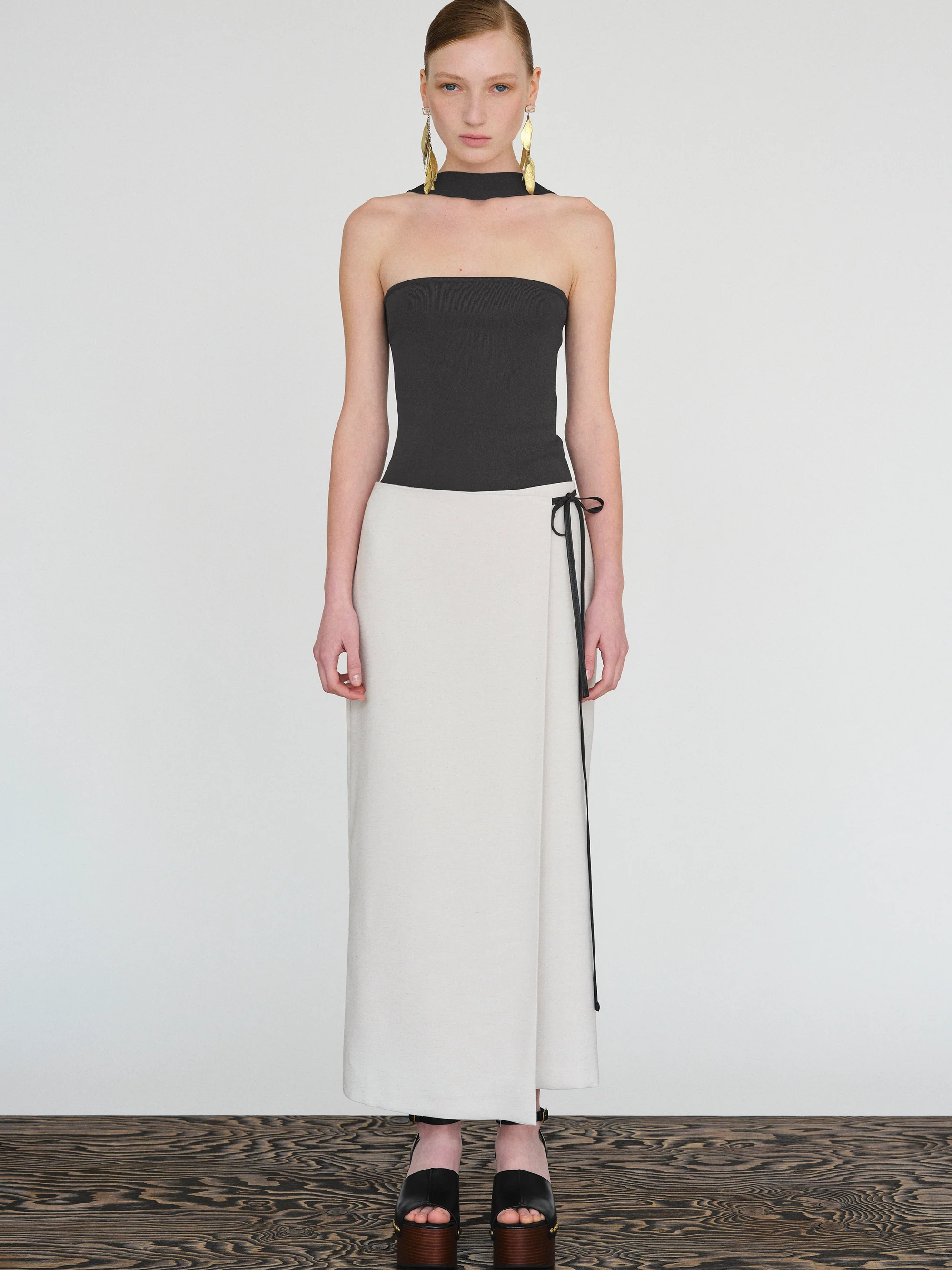 Faux-Collar Top, Bistre - Image 4