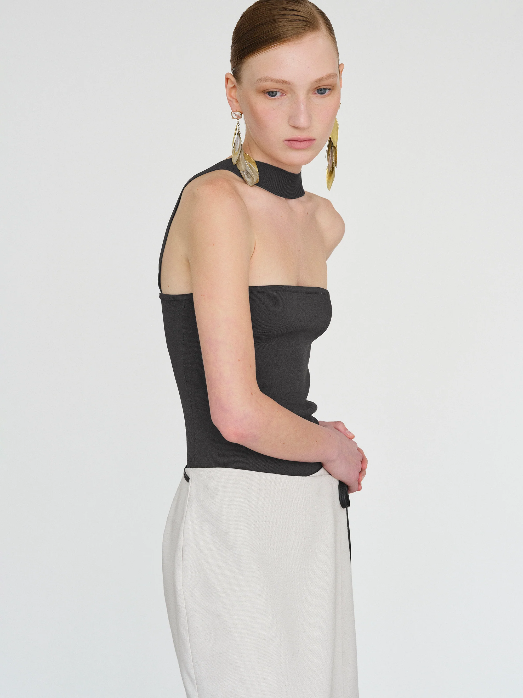 Faux-Collar Top, Bistre - Image 5