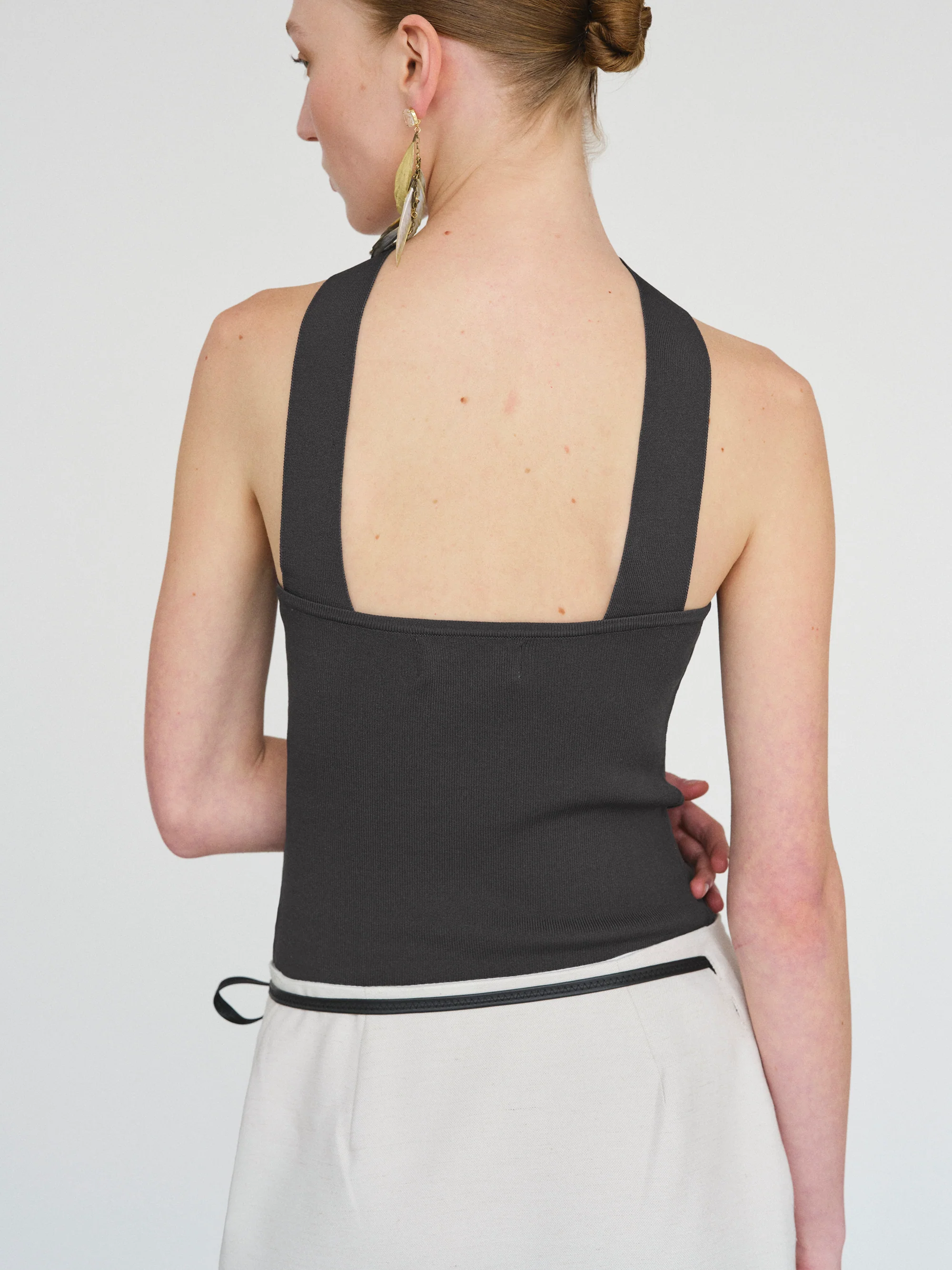Faux-Collar Top, Bistre - Image 6