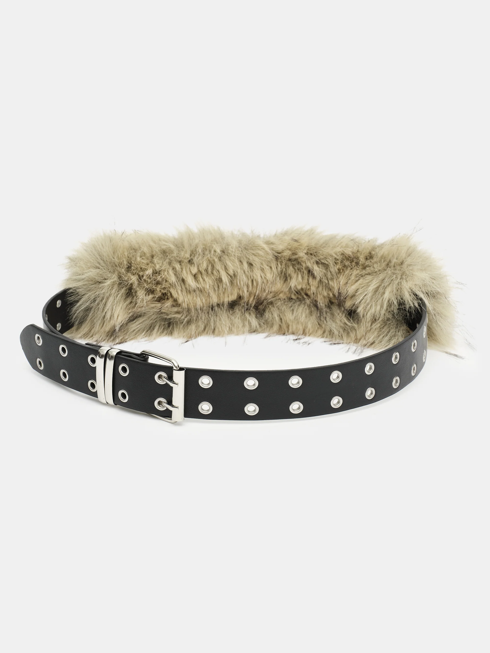 Faux-Fur Belt, Brown - Image 2