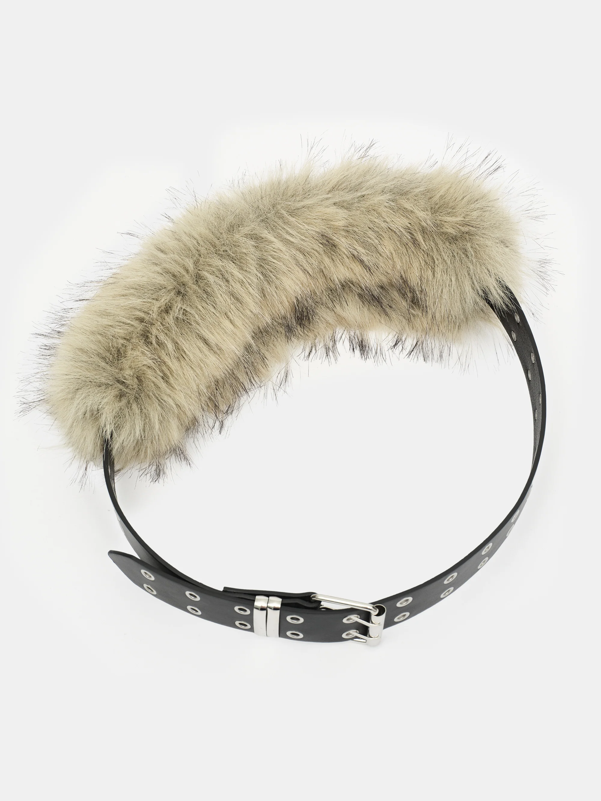 Faux-Fur Belt, Brown - Image 3
