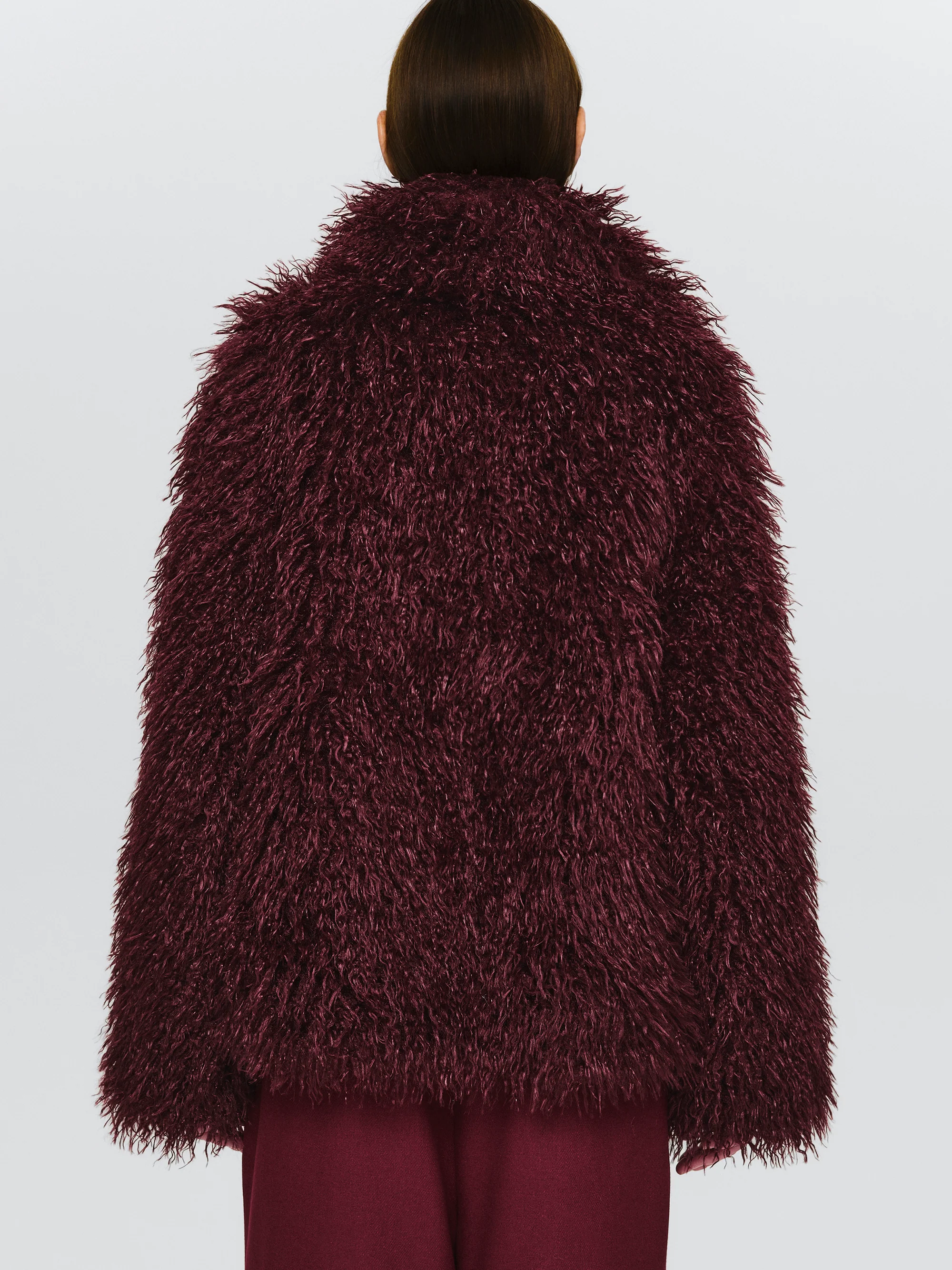 Faux-Fur Coat, Plum - Image 4