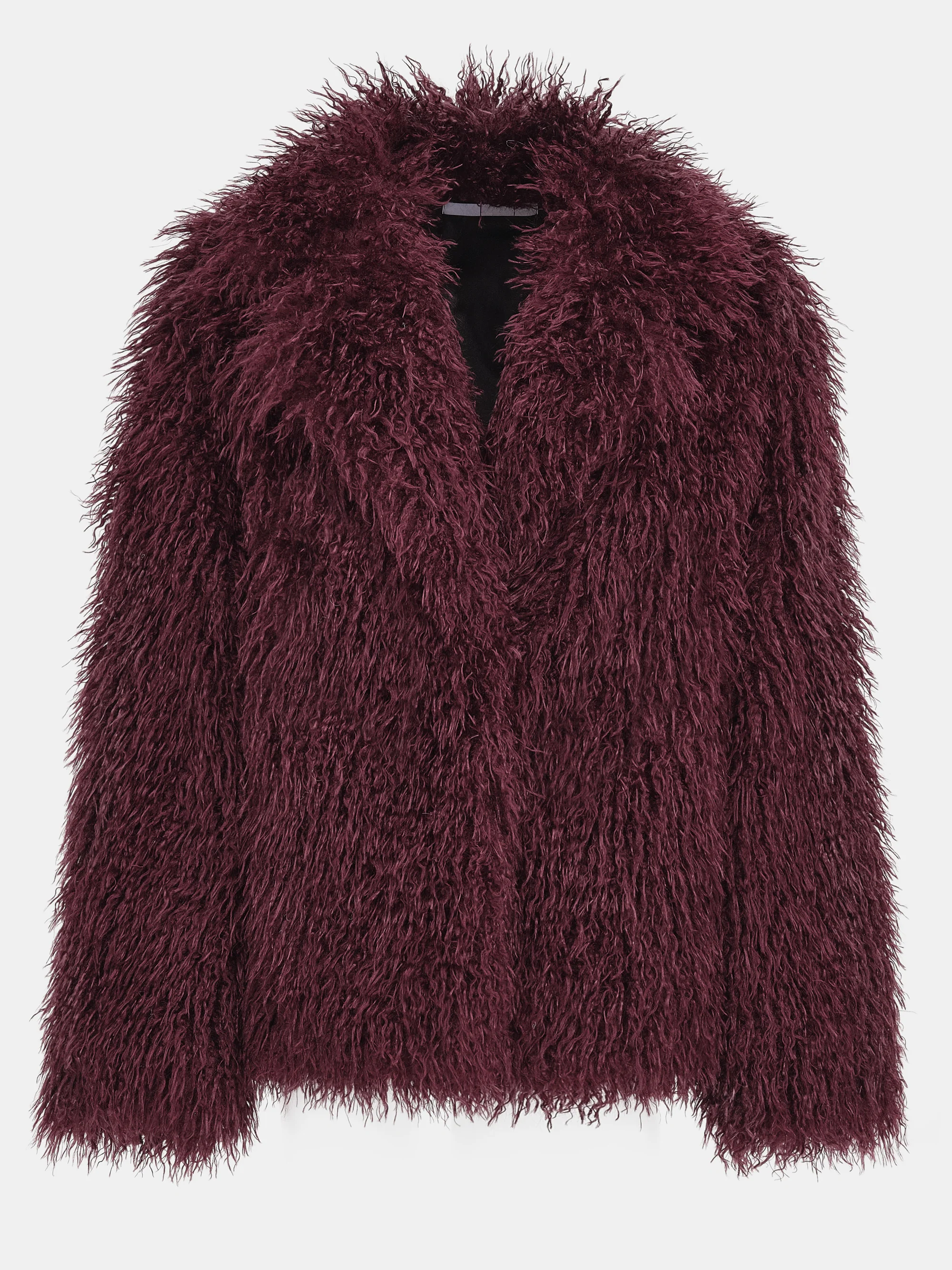 Faux-Fur Coat, Plum - Image 5