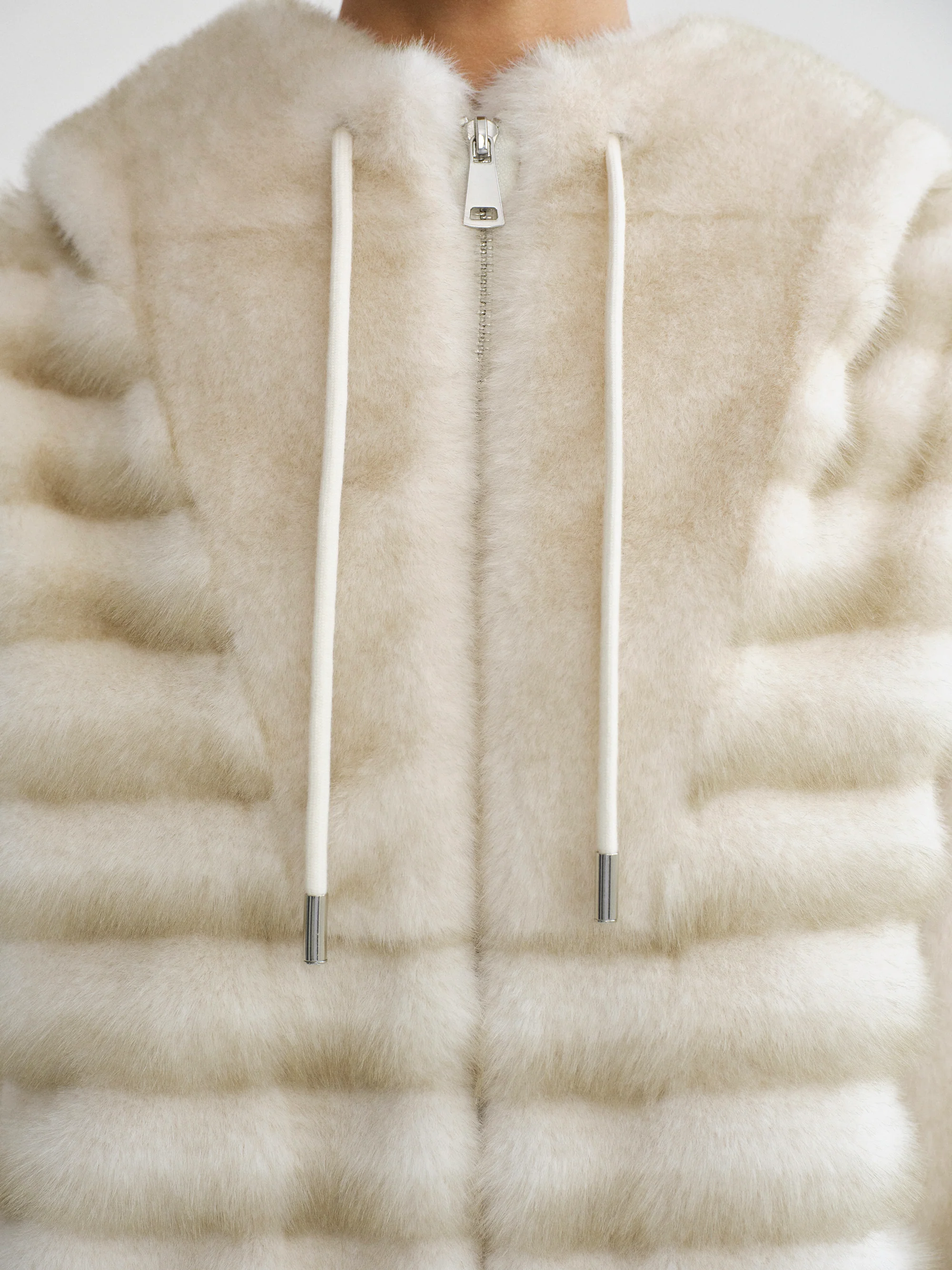 Faux-Fur Hooded Jacket, Natural - Image 2