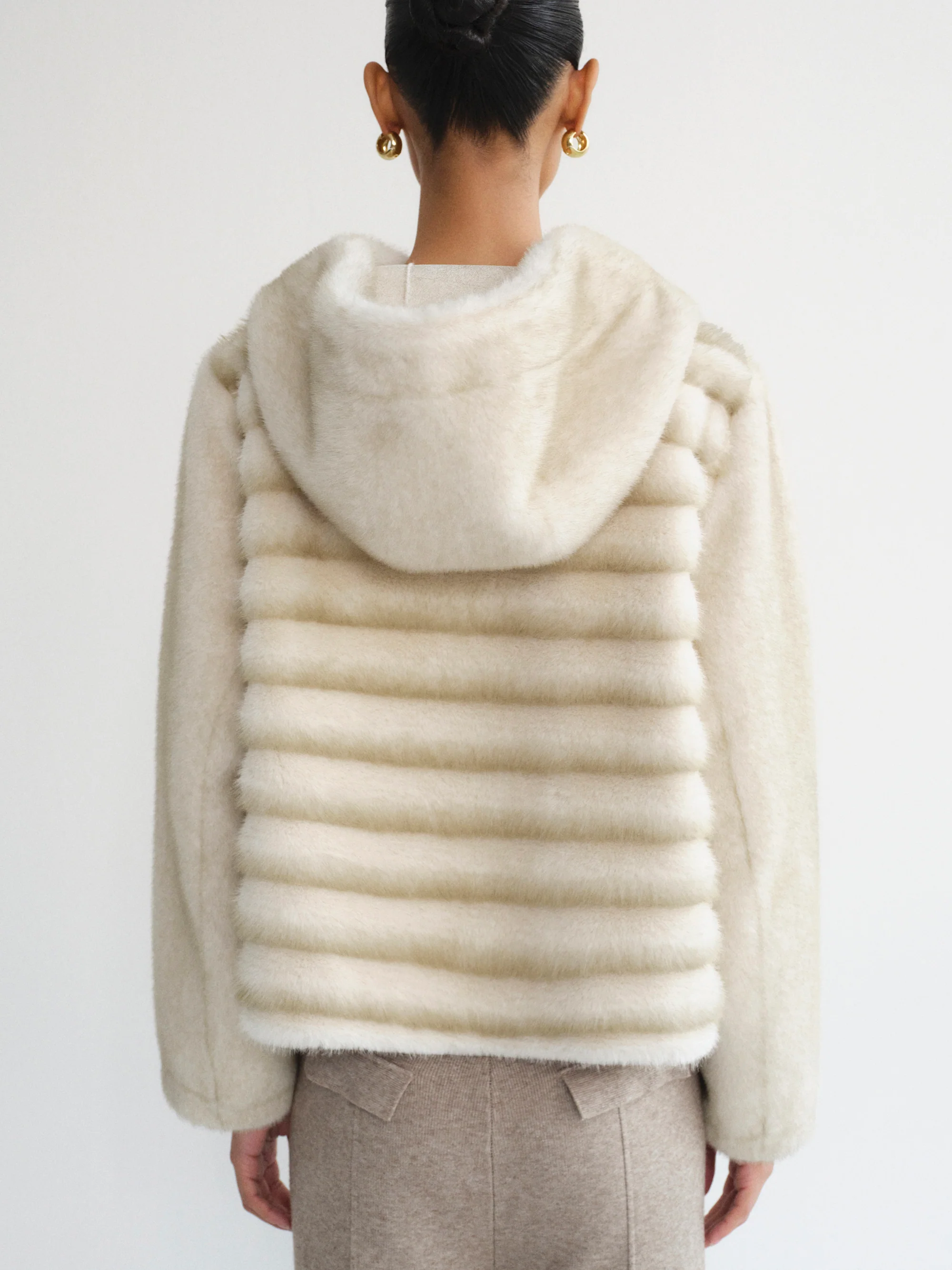 Faux-Fur Hooded Jacket, Natural - Image 5