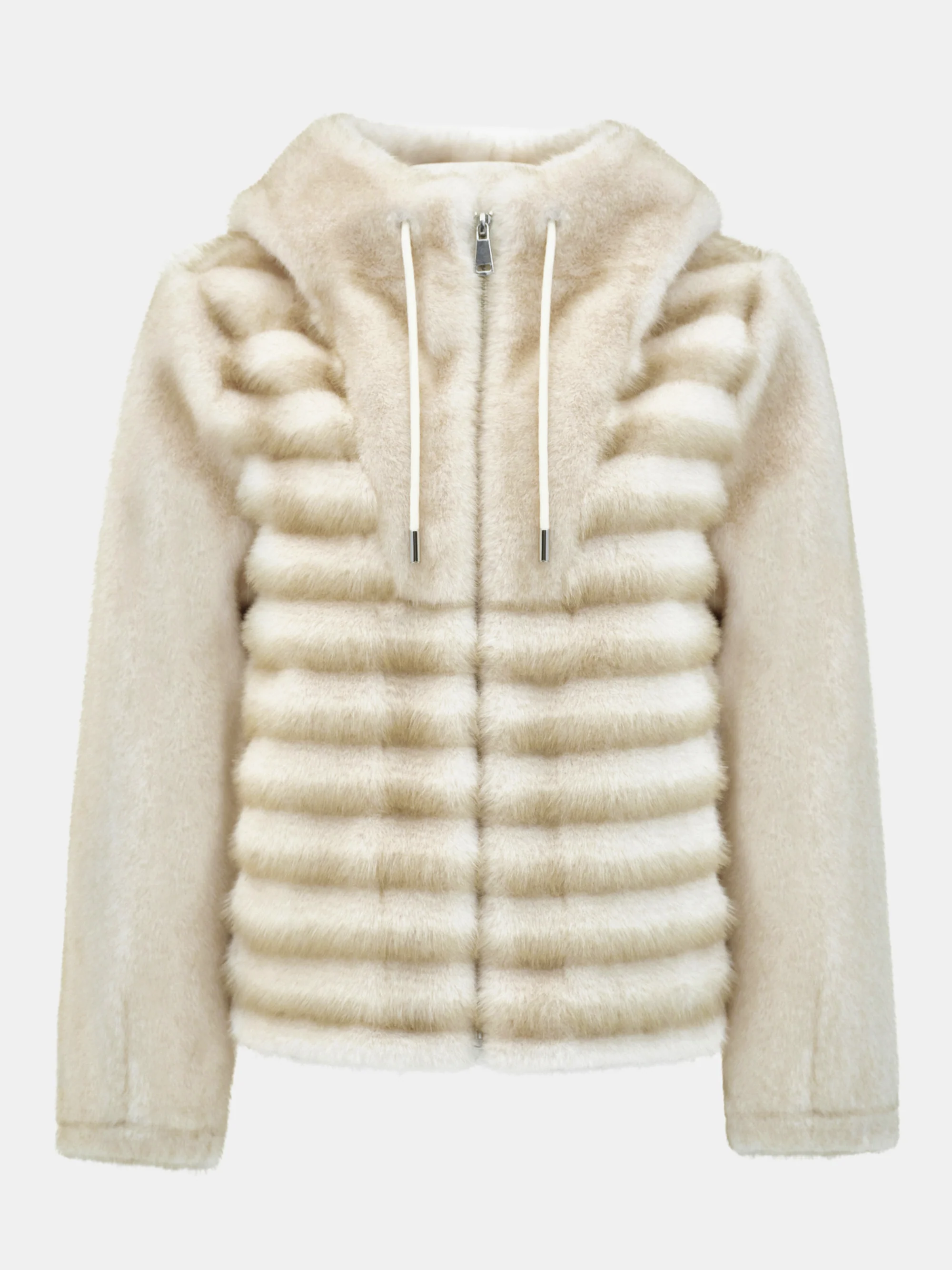 Faux-Fur Hooded Jacket, Natural - Image 6