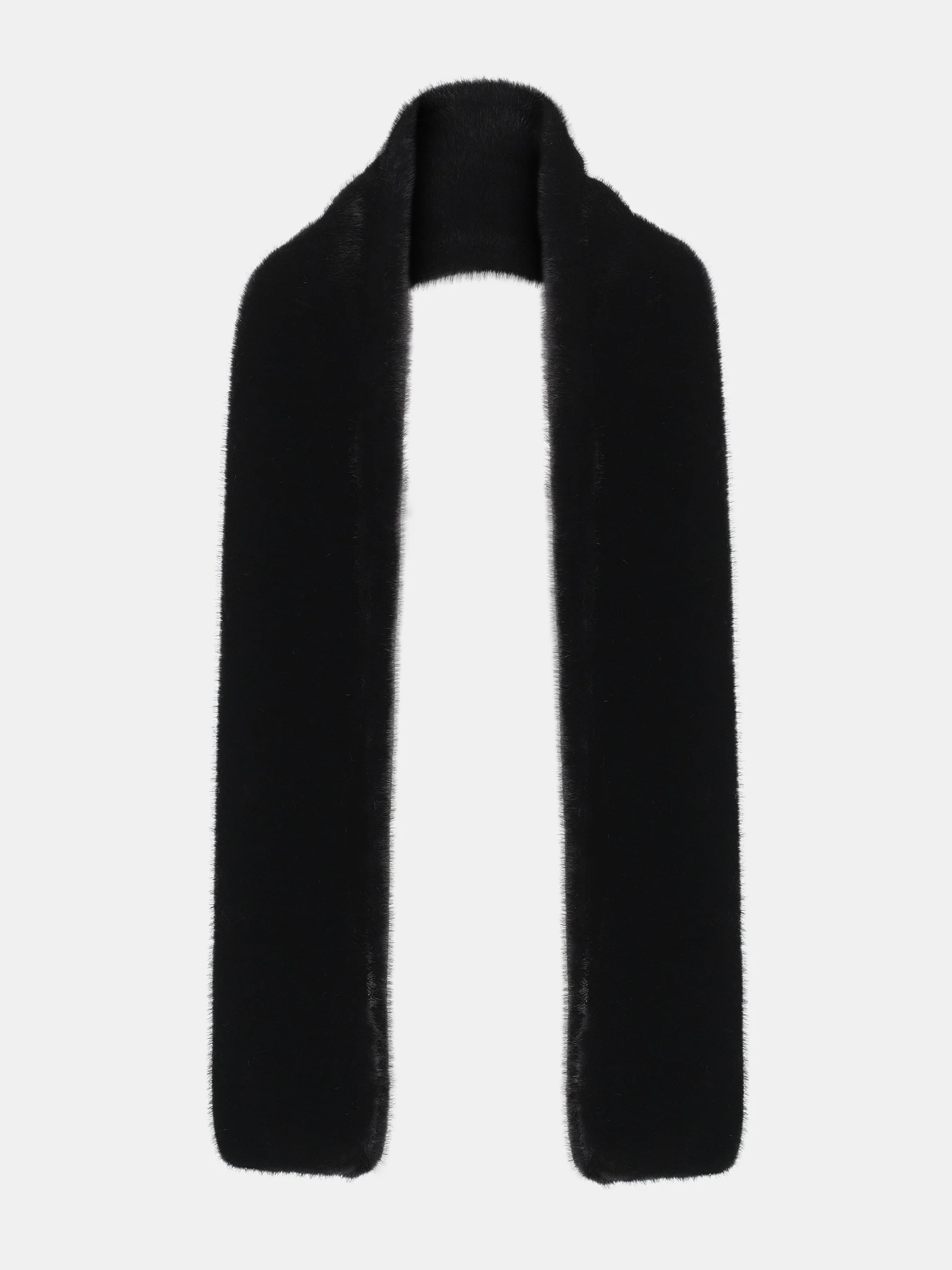 Faux Furry Scarf, Black