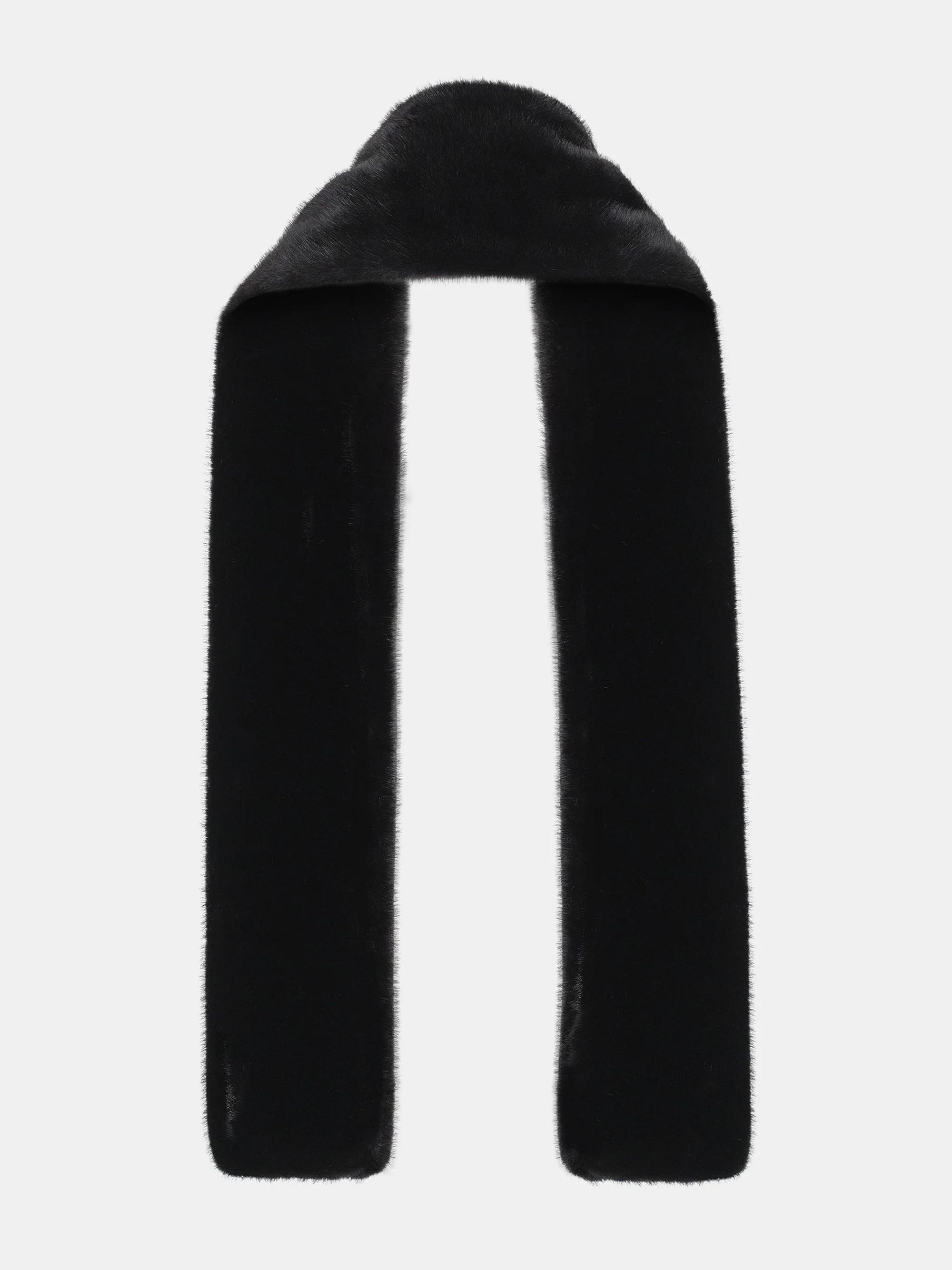 Faux Furry Scarf, Black - Image 2