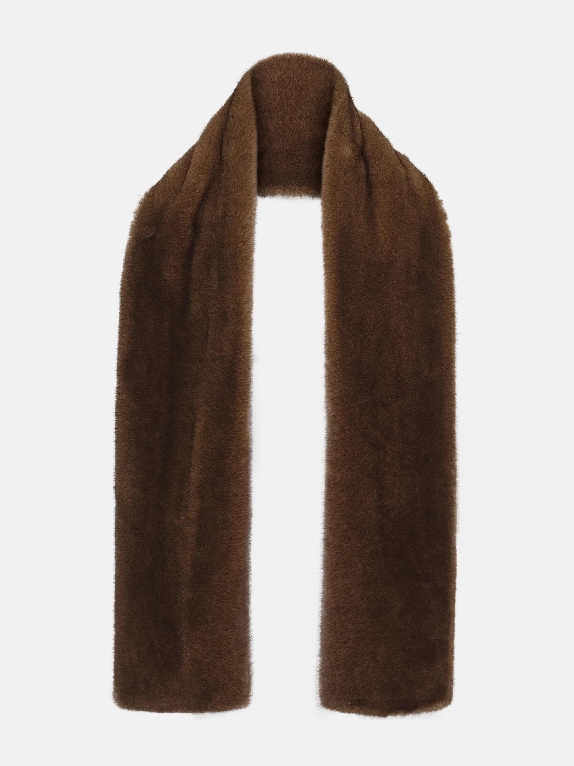 Faux Furry Scarf, Brown - Image 3