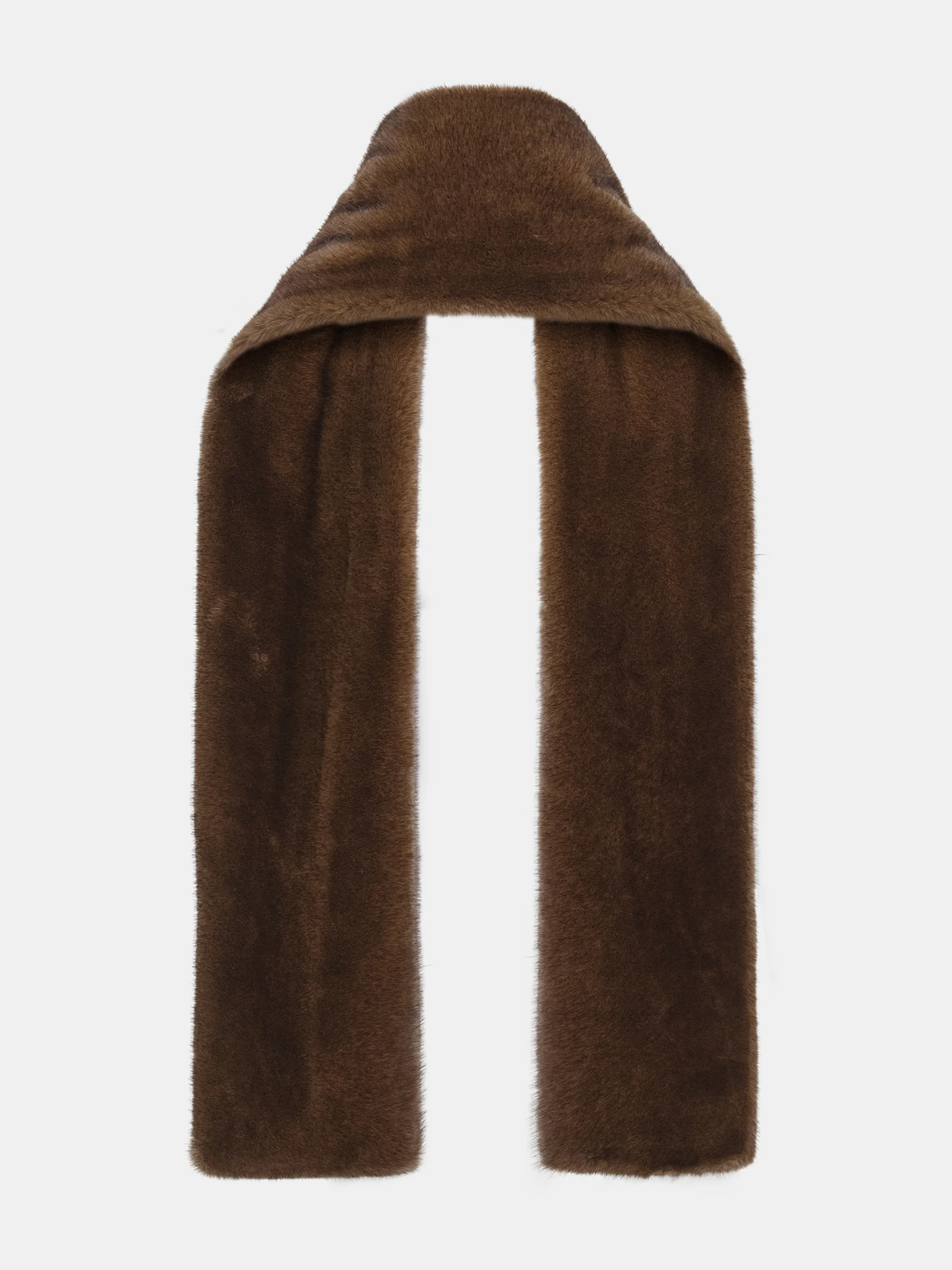 Faux Furry Scarf, Brown - Image 4