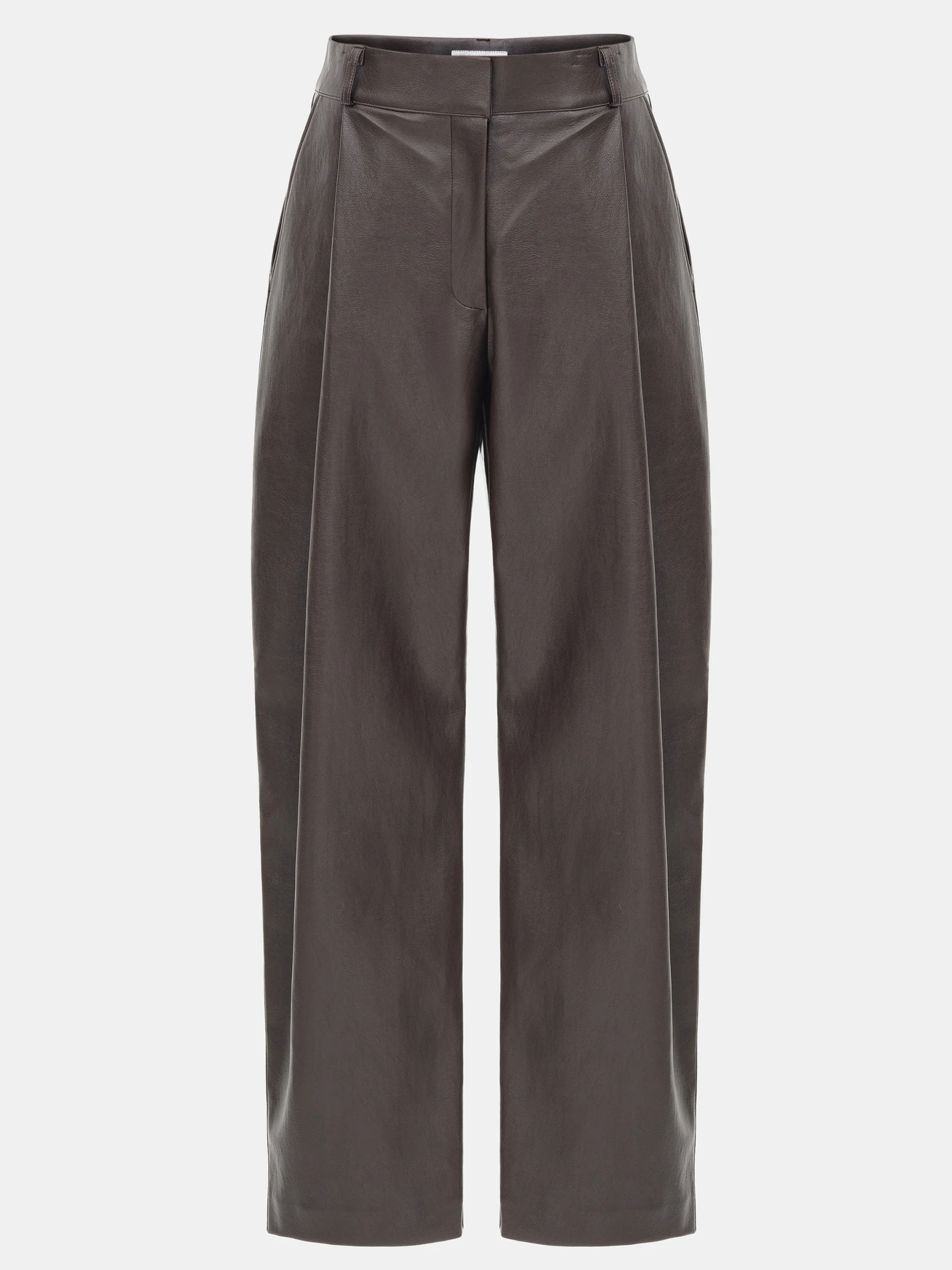 Faux-Leather Tapered Pants, Dark Plum - Image 5