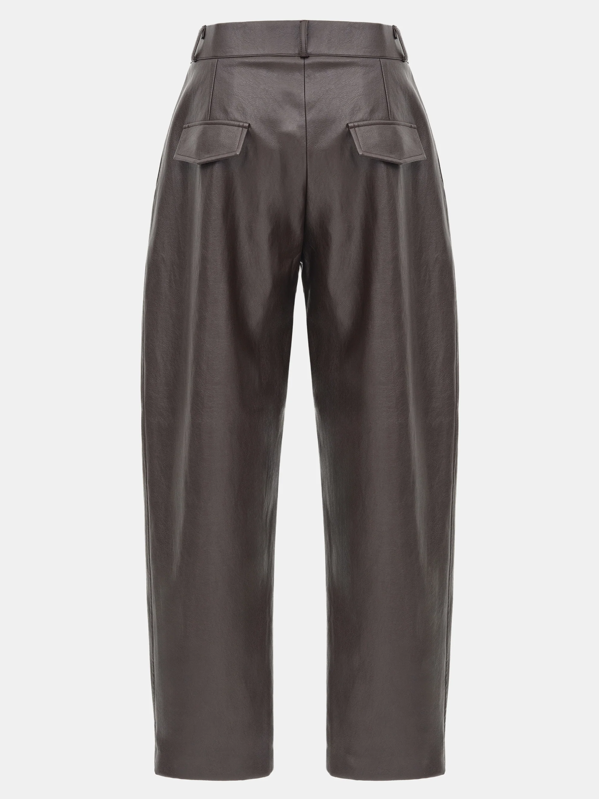 Faux-Leather Tapered Pants, Dark Plum - Image 6