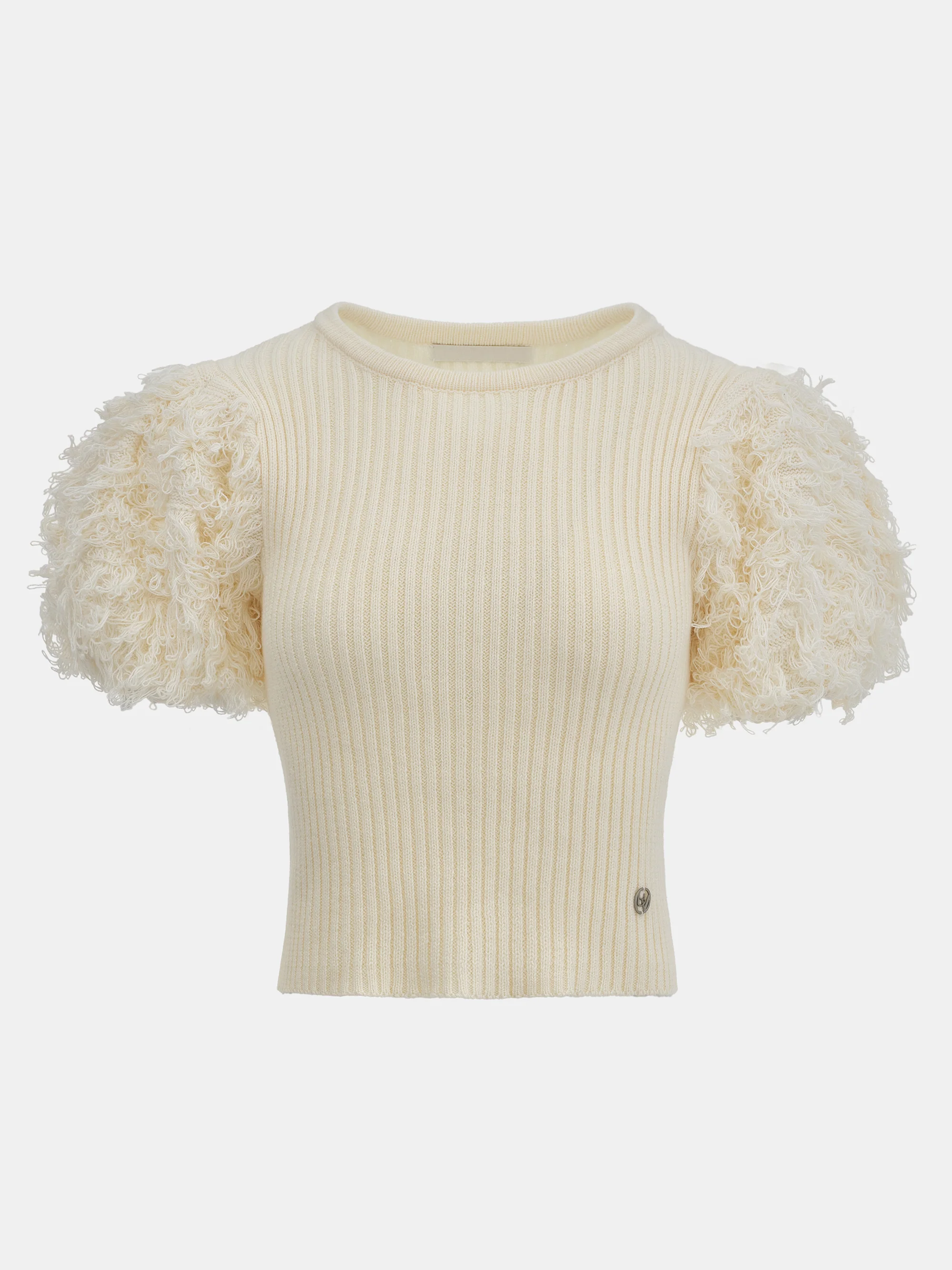 Faux Shearling Knit Top, Ivory - Image 6