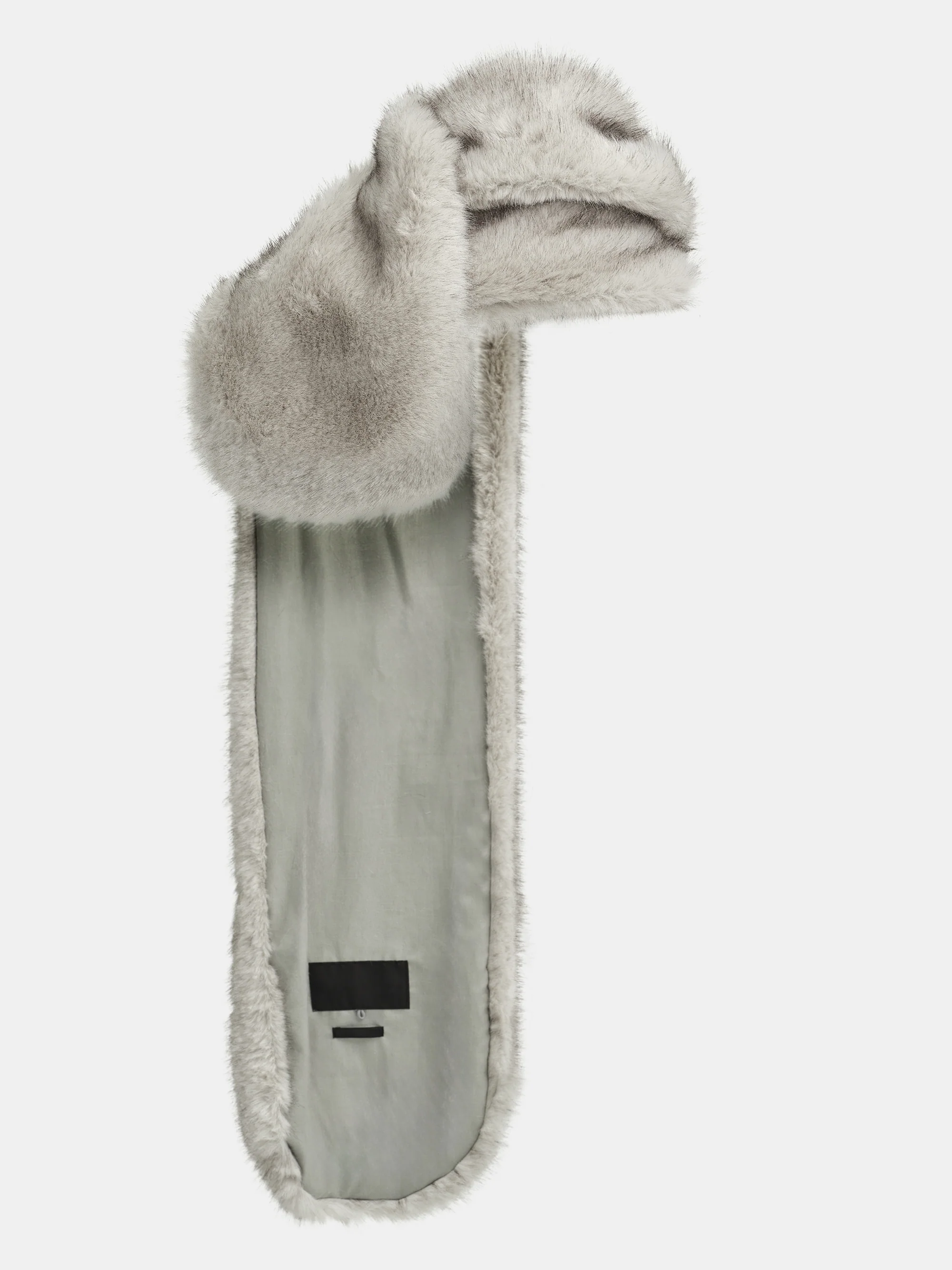 Faux Shearling Scarf, Grey - Image 3