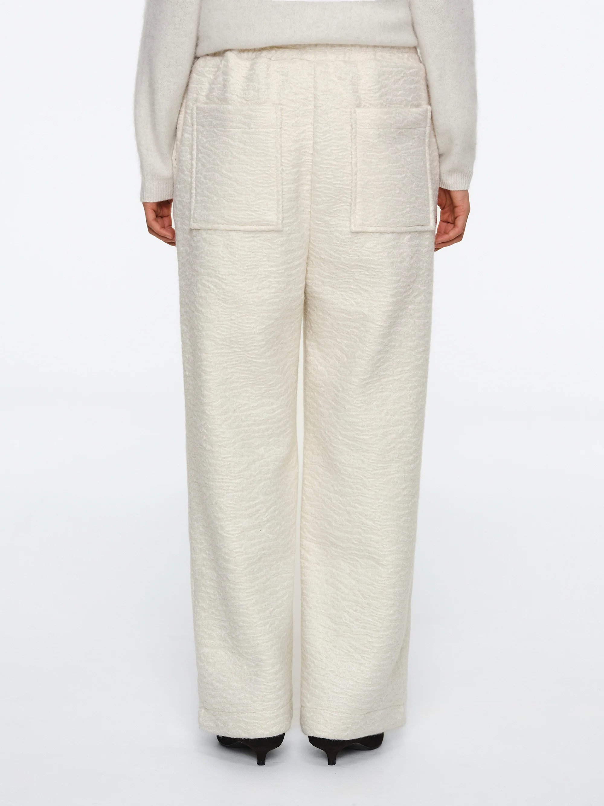 Felted Fleece Lounge Pants, Ivory - Image 4