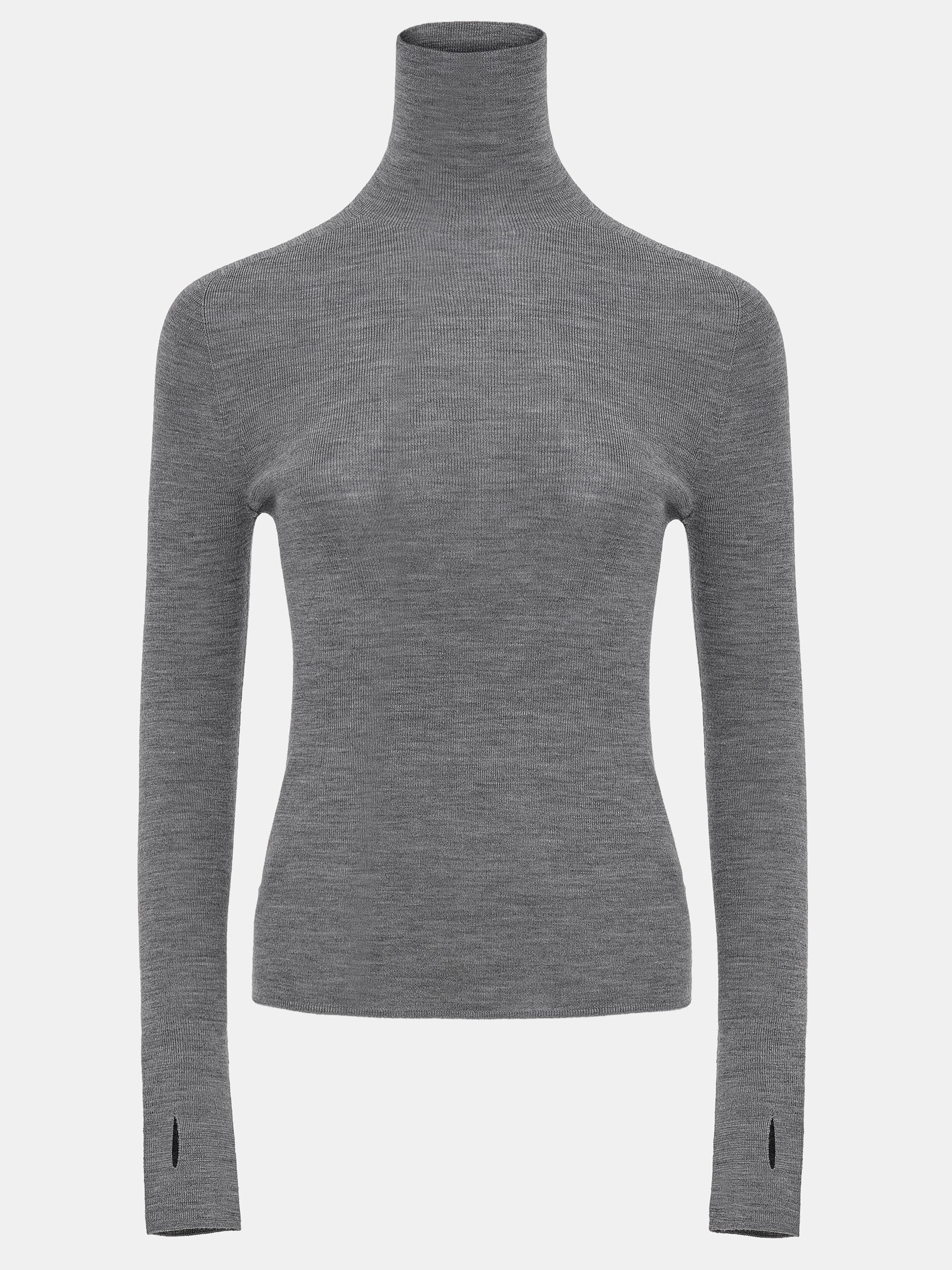 Fine-Knit Merino Turtleneck, Grey - Image 7