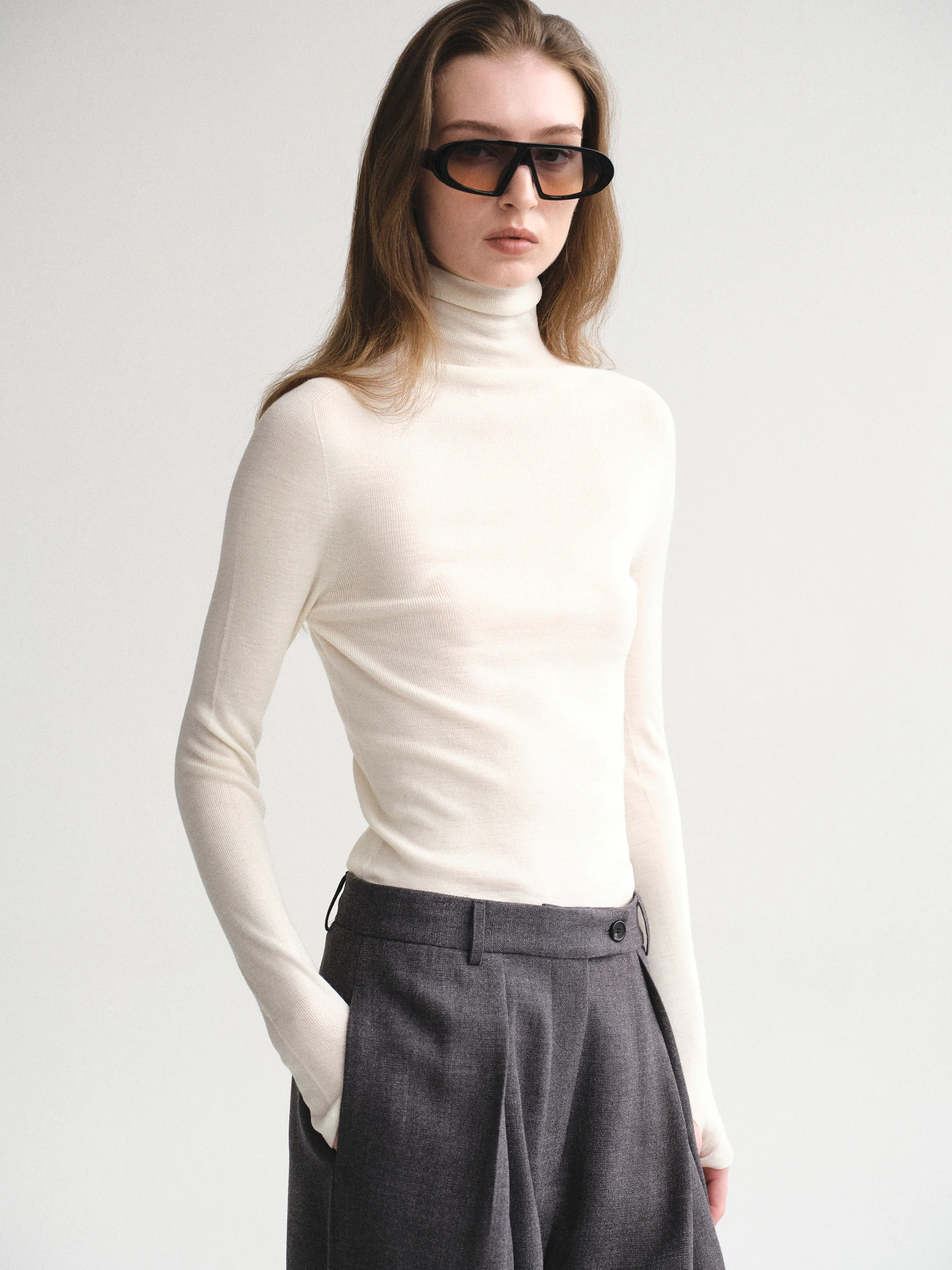 Fine-Knit Merino Turtleneck, Ivory - Image 4