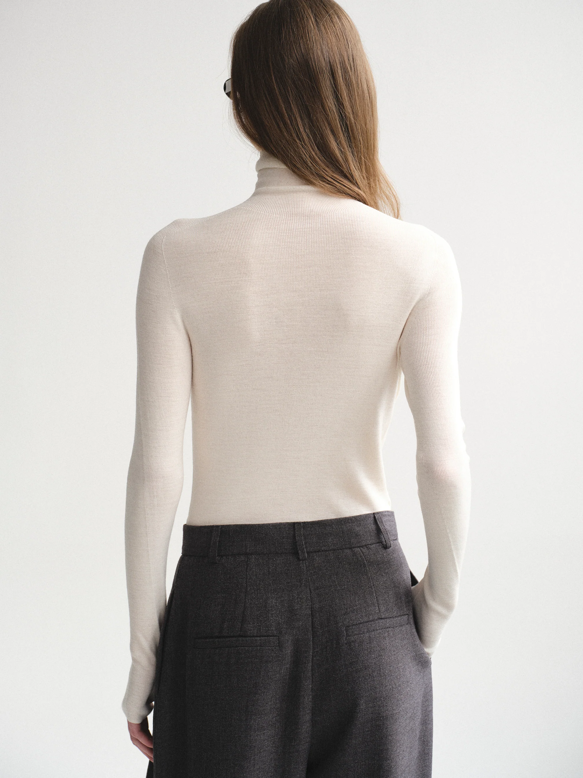 Fine-Knit Merino Turtleneck, Ivory - Image 5