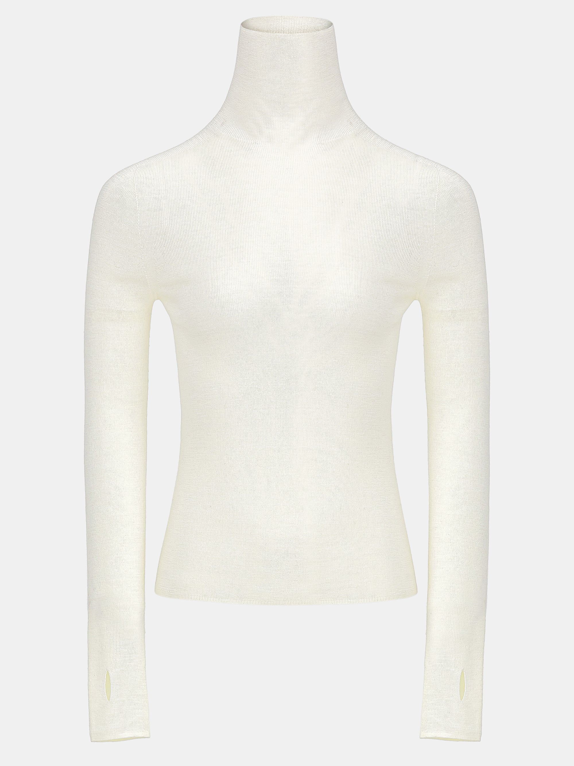 Fine-Knit Merino Turtleneck, Ivory - Image 6