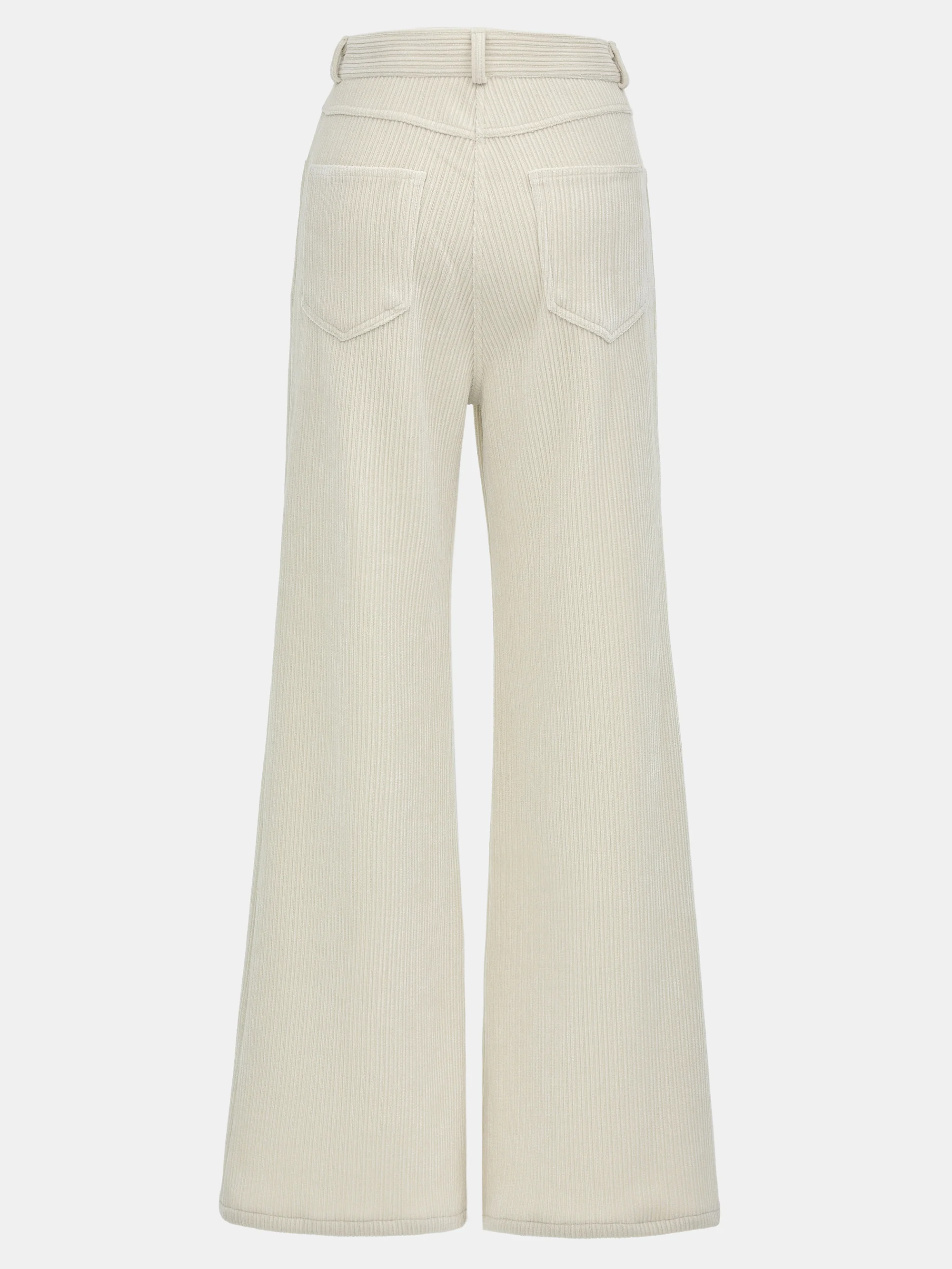 Flared Corduroy Velvet Pants, Ivory - Image 6