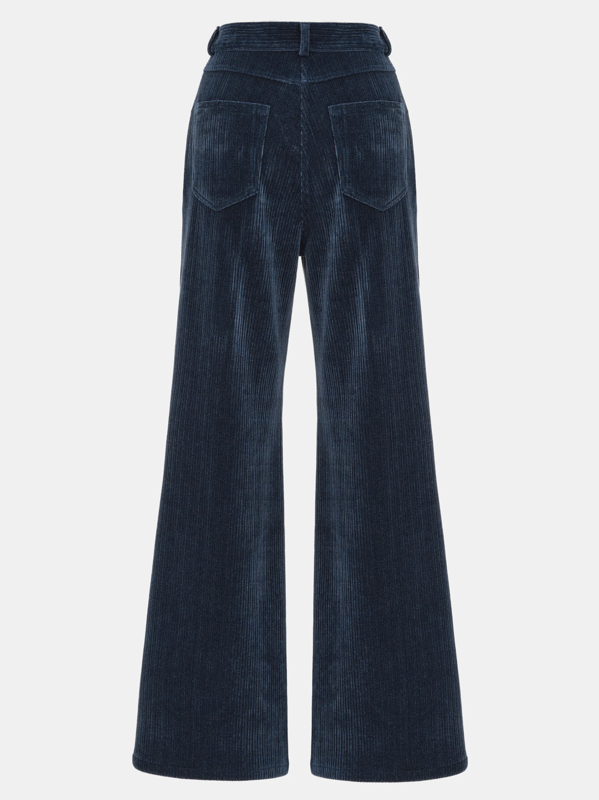Flared Corduroy Velvet Pants, Navy - Image 6