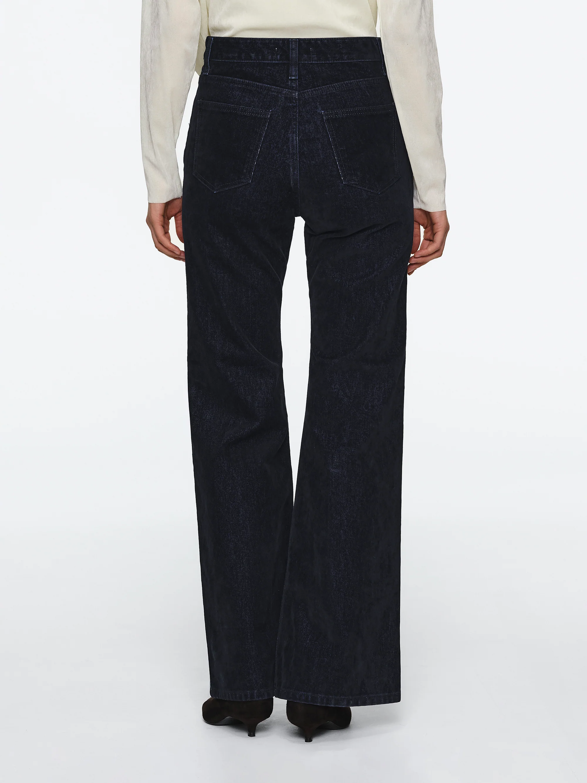 Flared Flock Jeans, Denim - Image 4