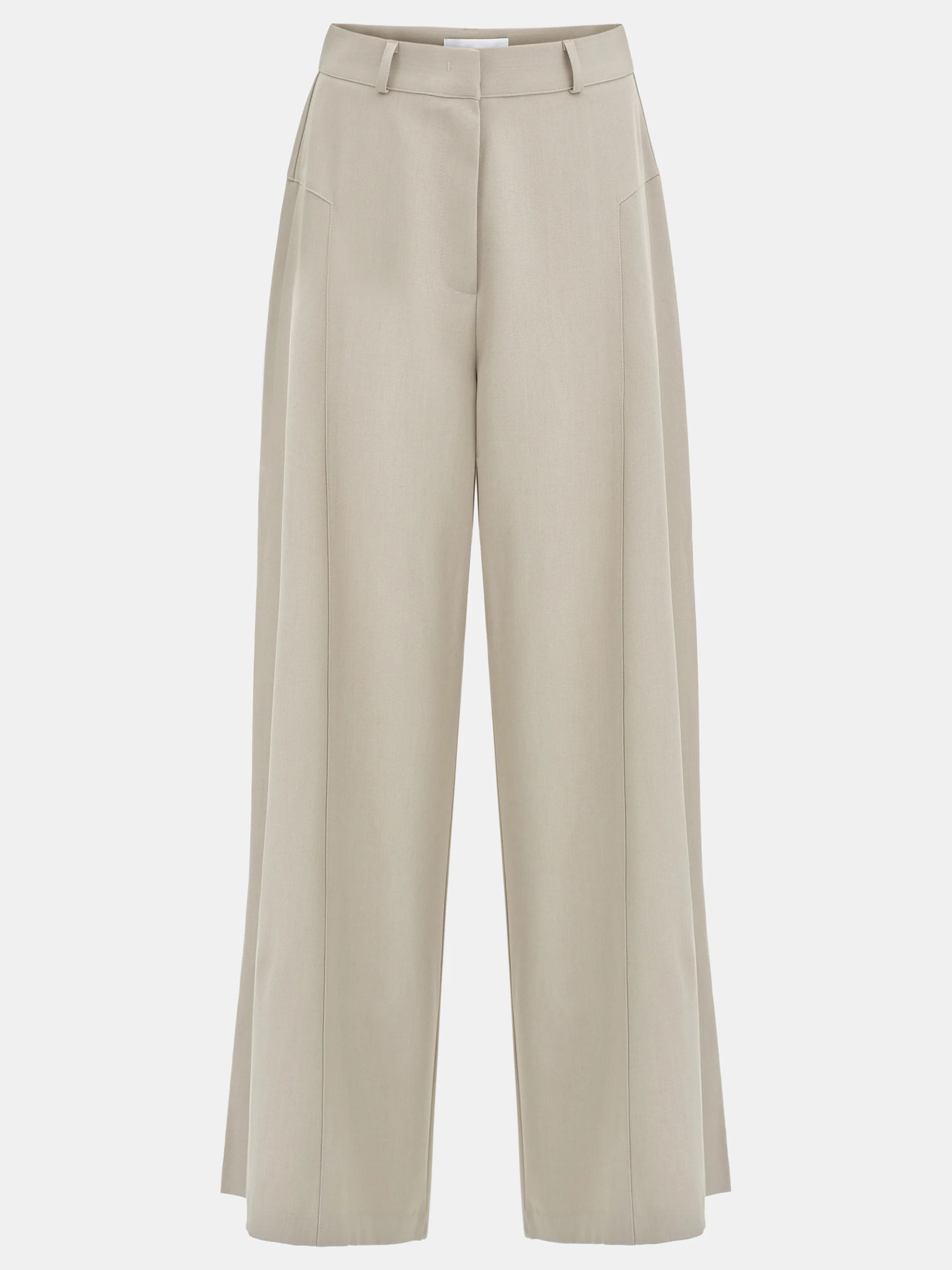 Flowy Wide-Leg Pants, Beige - Image 6