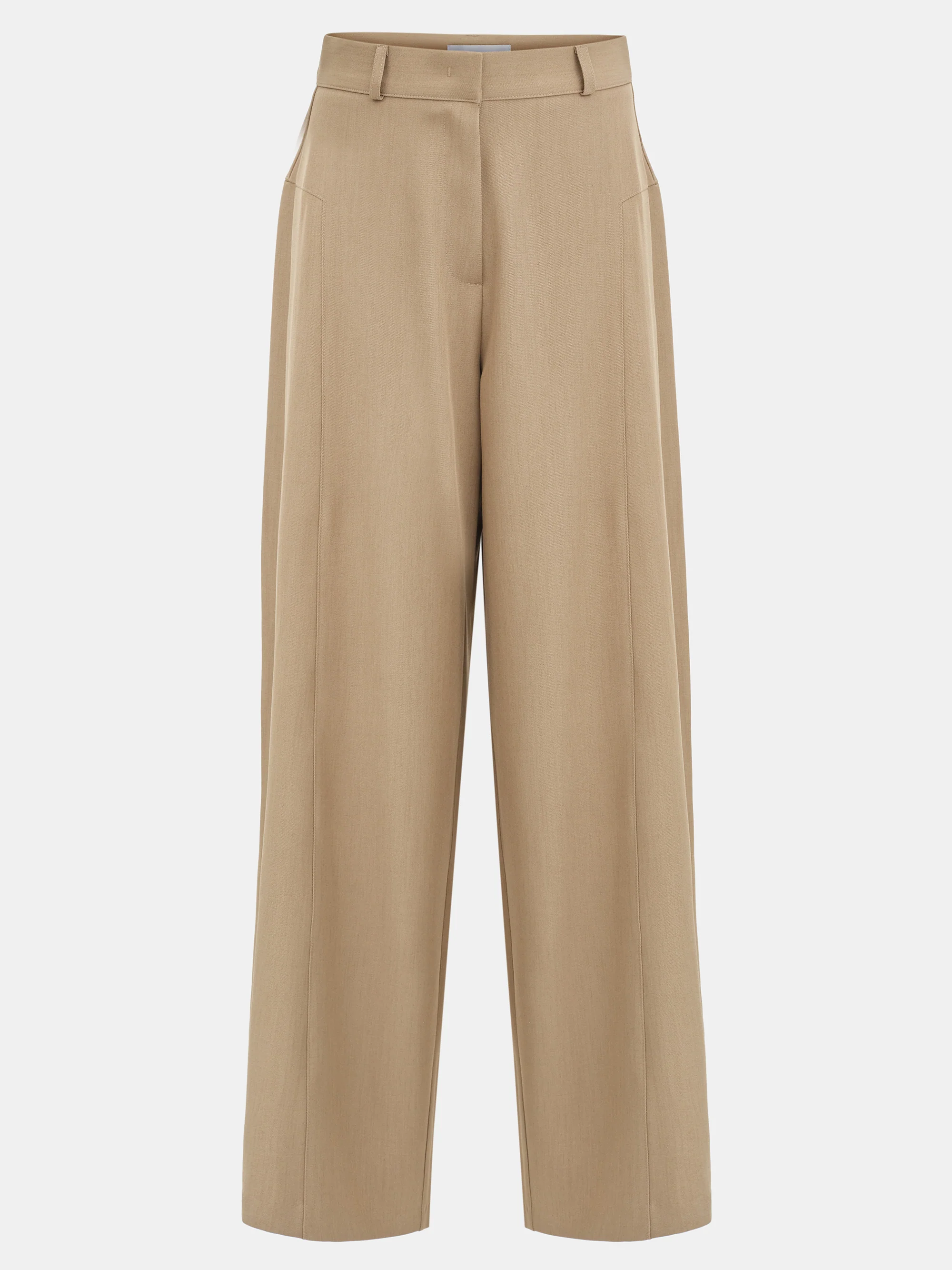 Flowy Wide-Leg Pants, Tan - Image 4