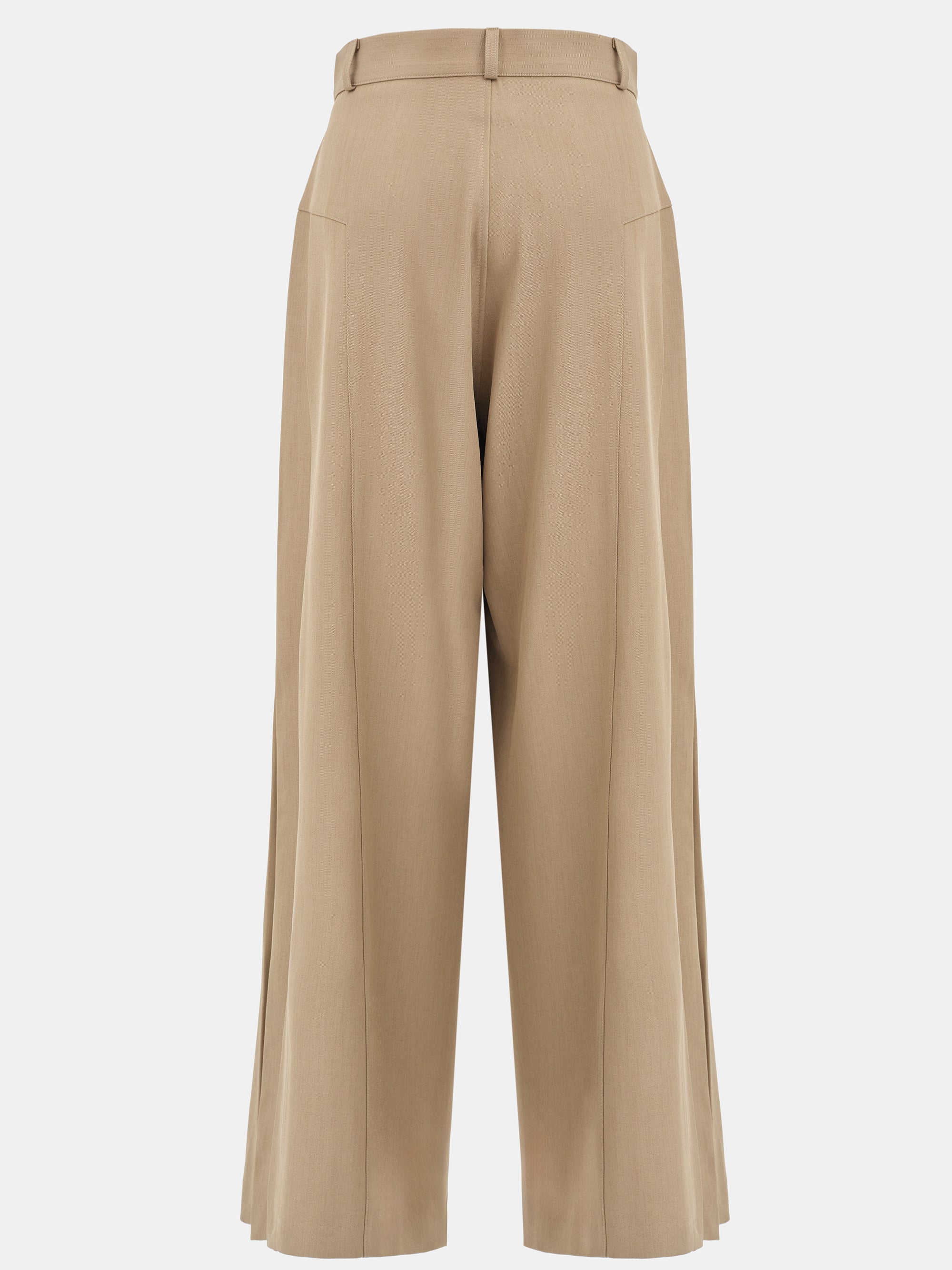 Flowy Wide-Leg Pants, Tan - Image 5