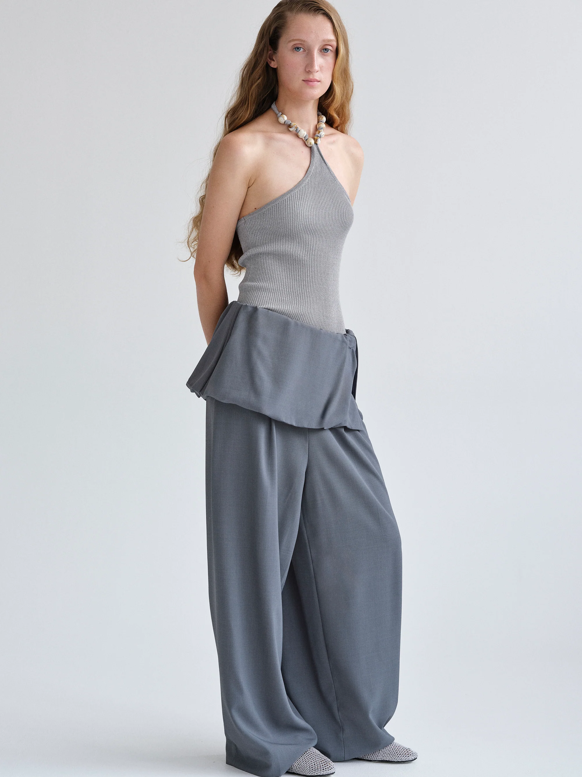 Fold-Over Trousers, Grey - Image 6