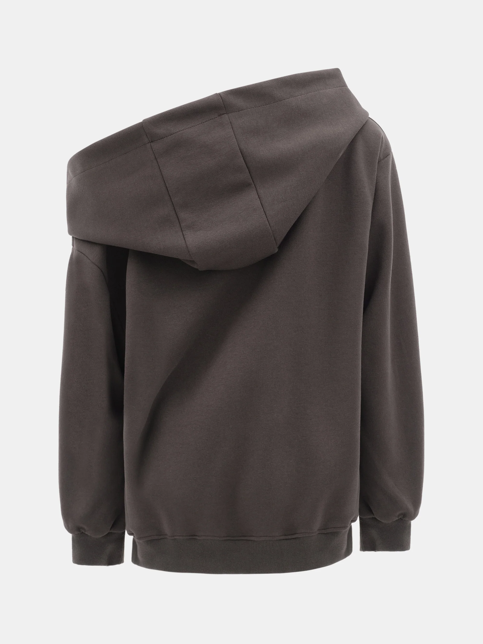 Foldover Hoodie Sweatshirt, Brown - Image 6