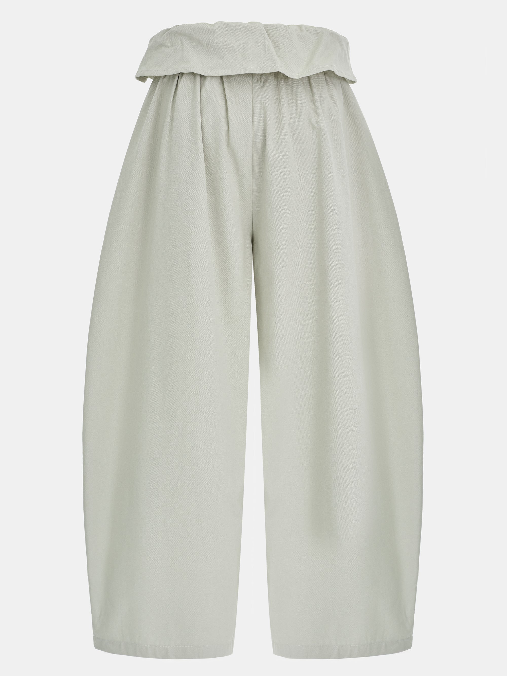 Foldover Wide-Leg Pants, Oat - Image 3