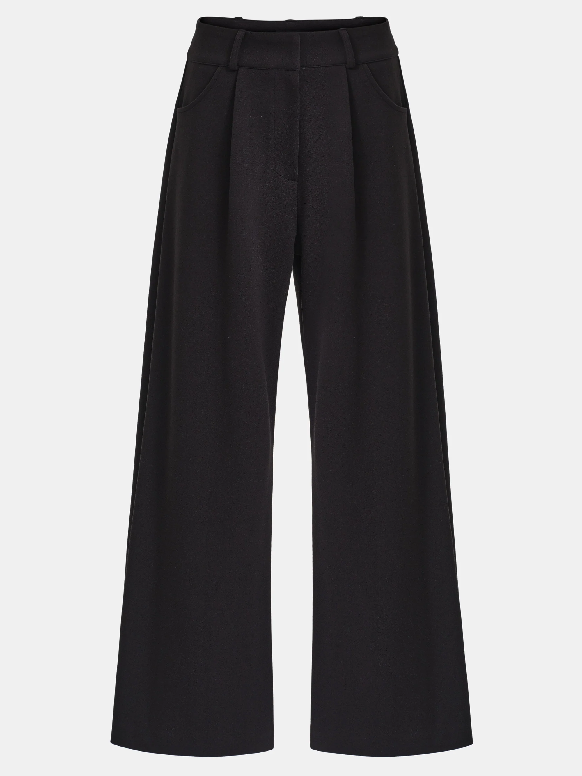 French Terry Pleat Pants, Black - Image 4