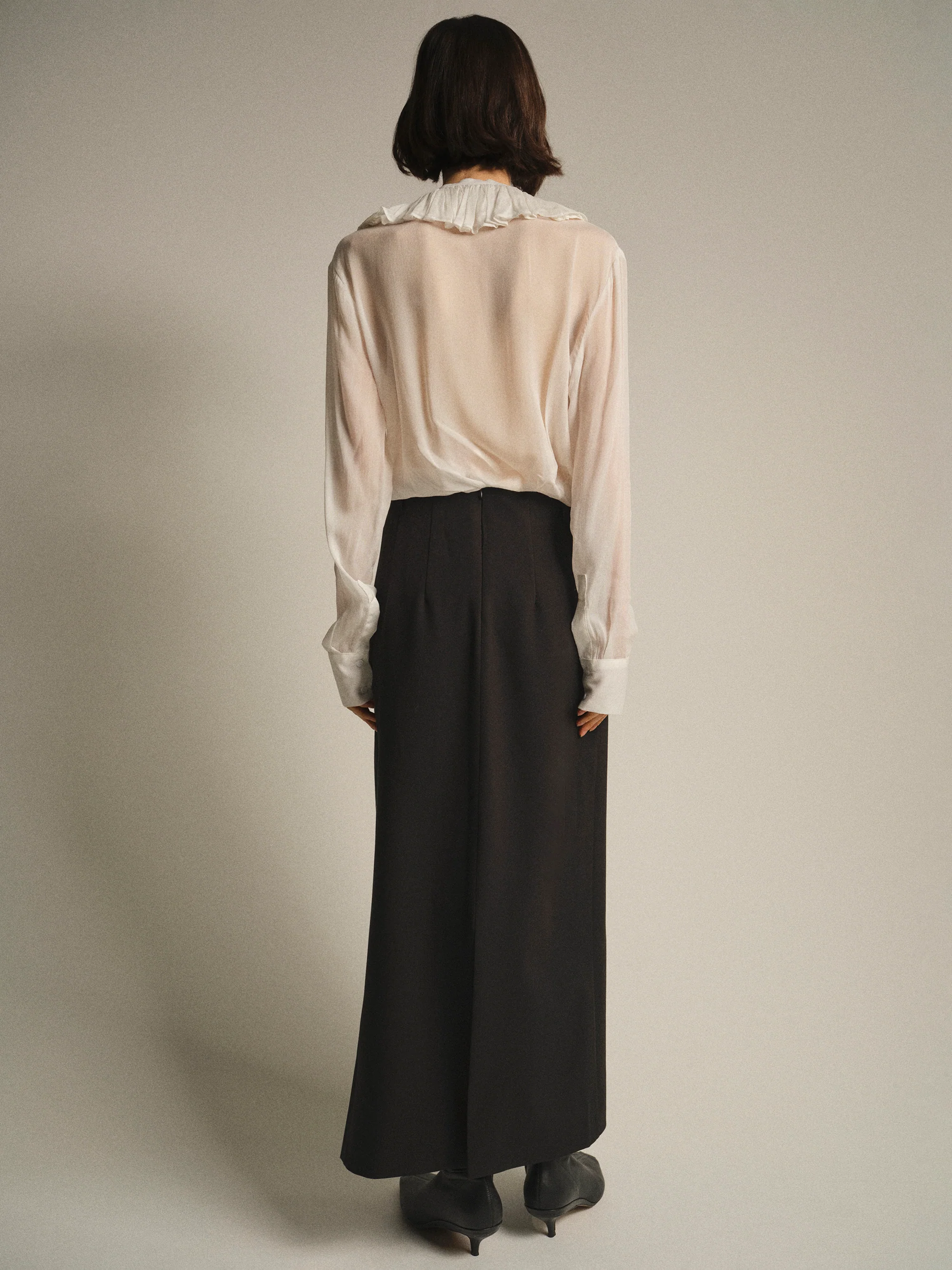 Frill-Collar Blouse, Ivory - Image 4