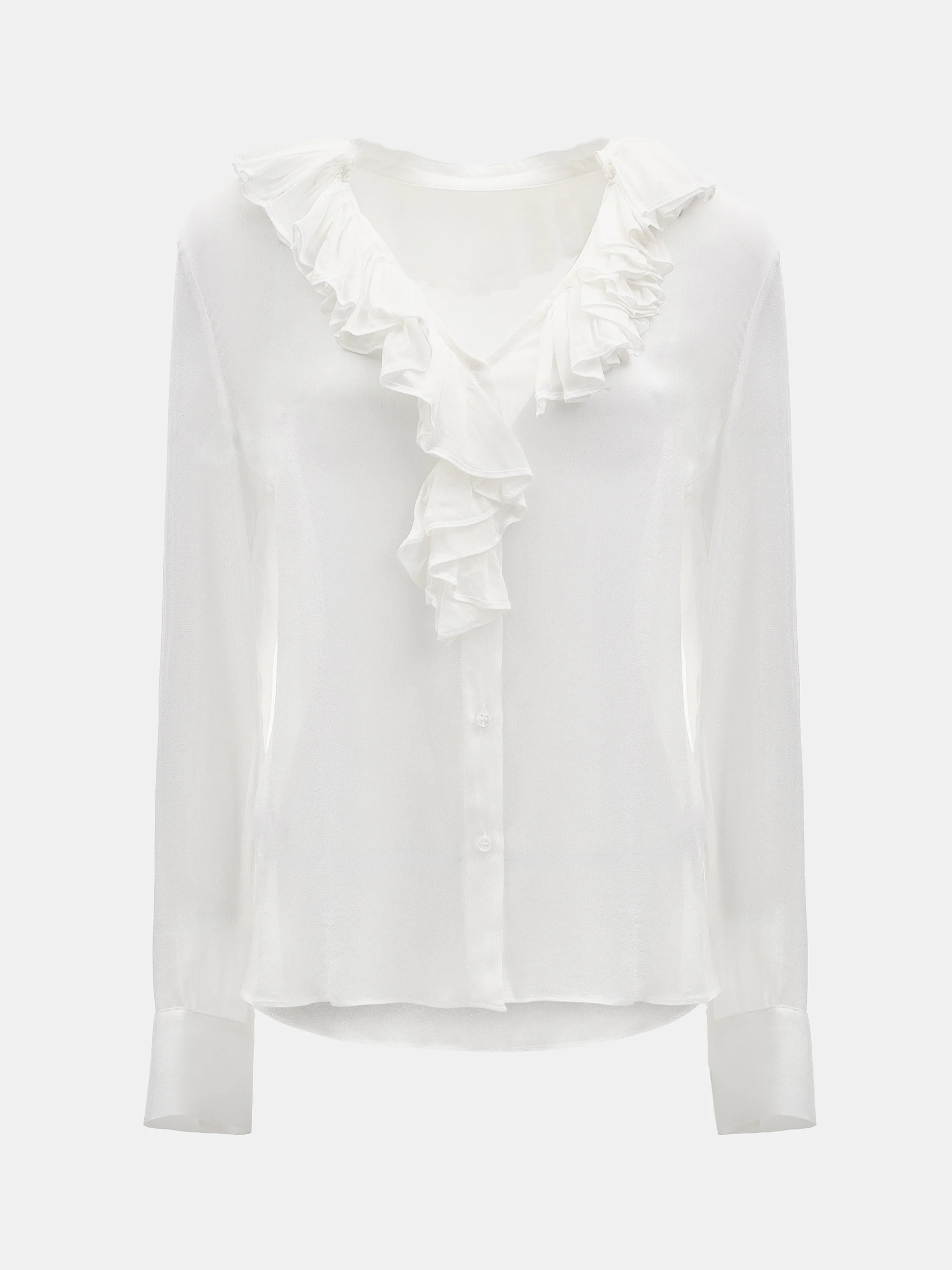 Frill-Collar Blouse, Ivory - Image 5