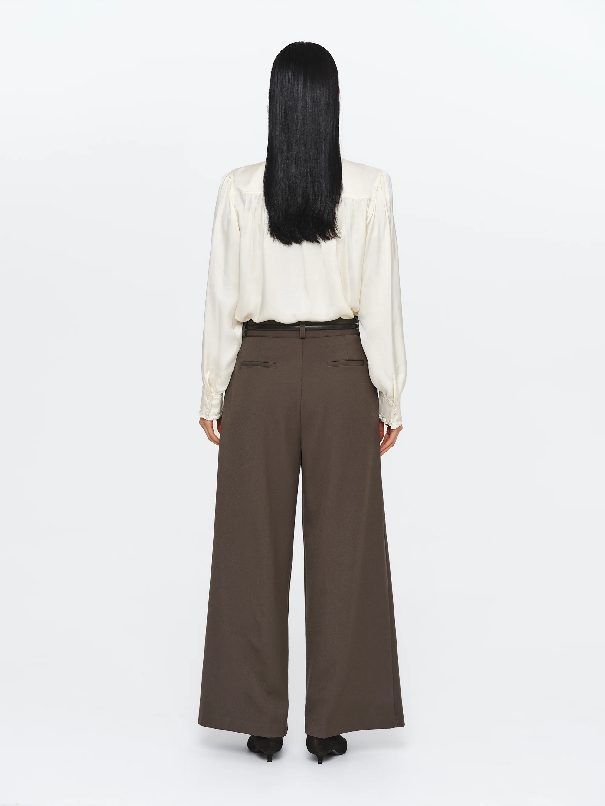 Frilled Neck Blouse, Ivory - Image 4