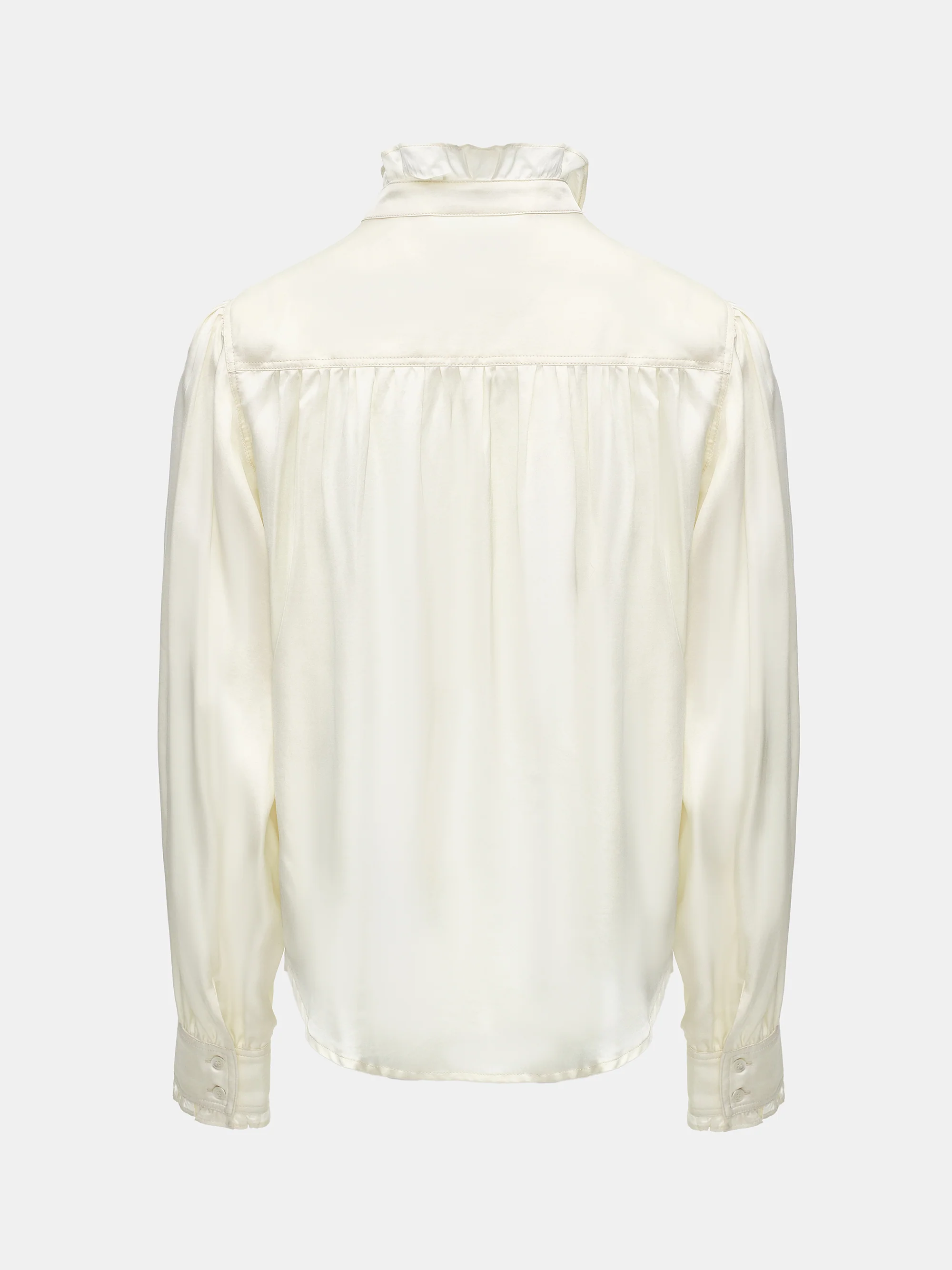 Frilled Neck Blouse, Ivory - Image 6