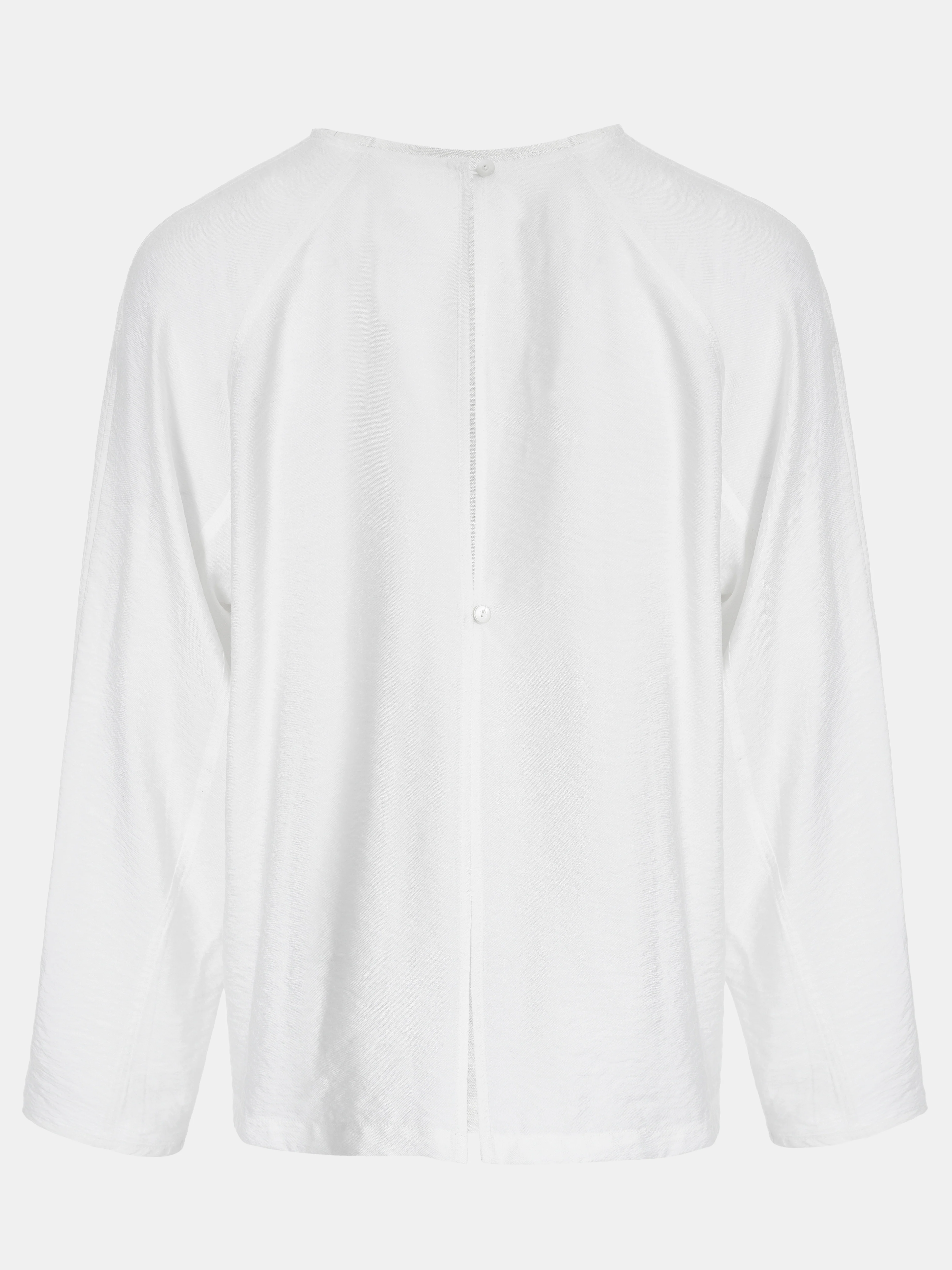Front-slit Crepe Blouse, Ivory